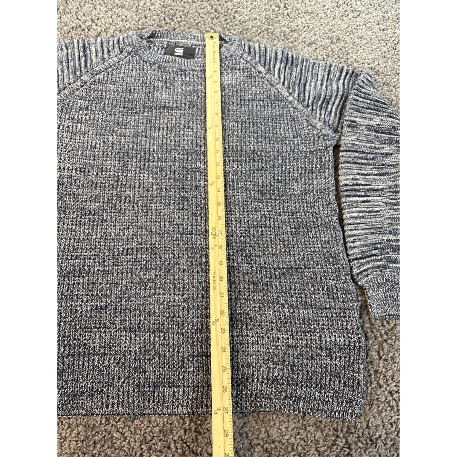 G-Star G-Star Suzaki R Knit Sweater Jumper XL Mens Blue Cotton Chunky Knit Pullover Street Knit Size US XL / EU 56 / 4 - 2 Thumbnail