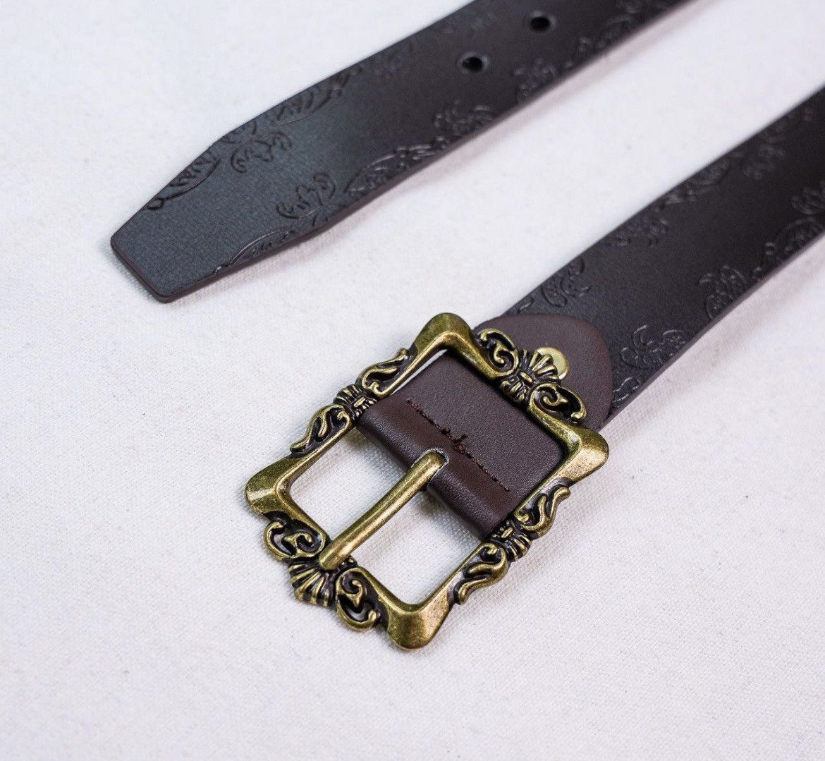 Vintage Brown and gold japan style belt Size ONE SIZE - 4 Thumbnail