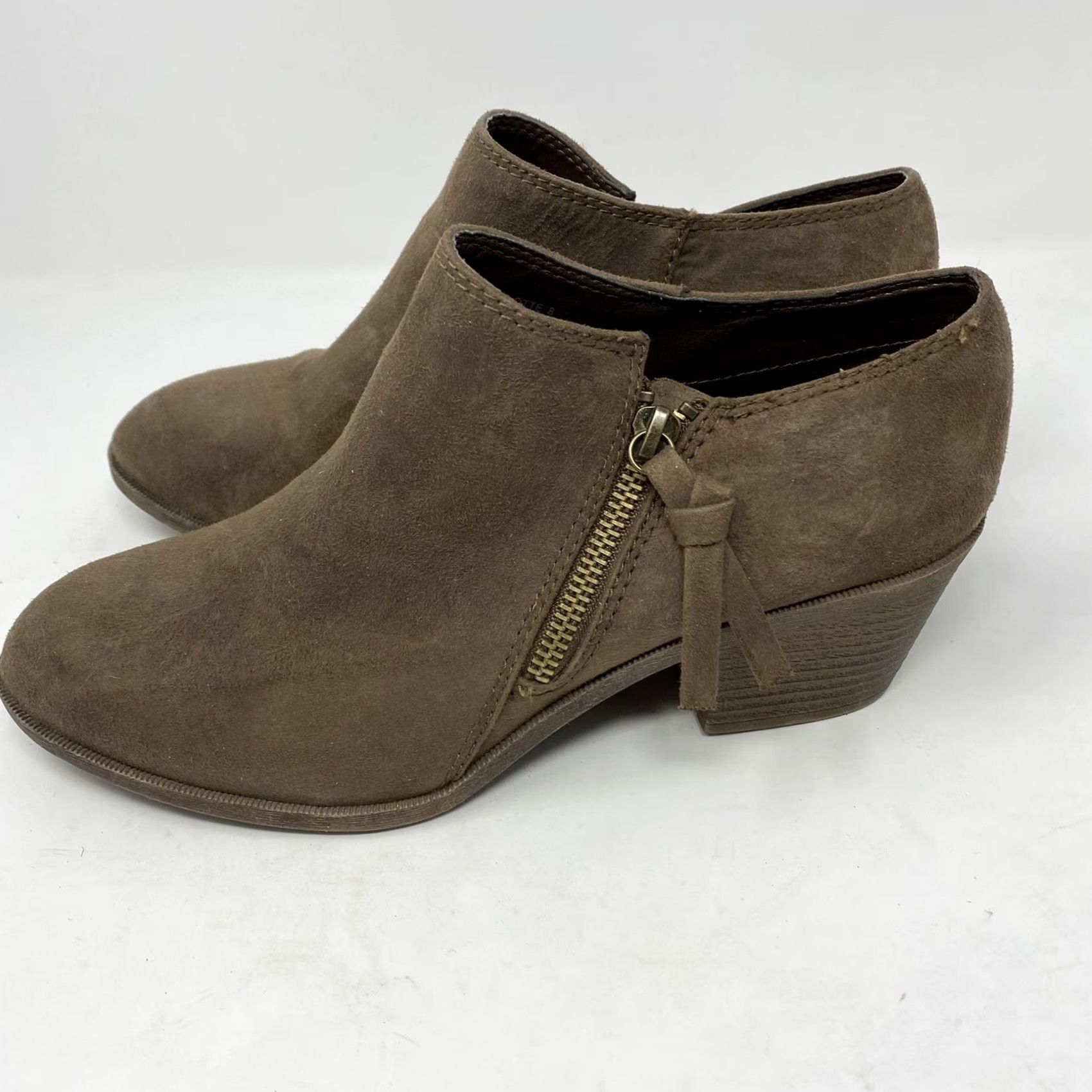 Vintage Rock & Candy Lottie Ankle Boots Womens 8 Brown Block Heels Zip Footwear Bootie Casual/Everyday Shoes Women Size US 8 / IT 38 - 3 Thumbnail