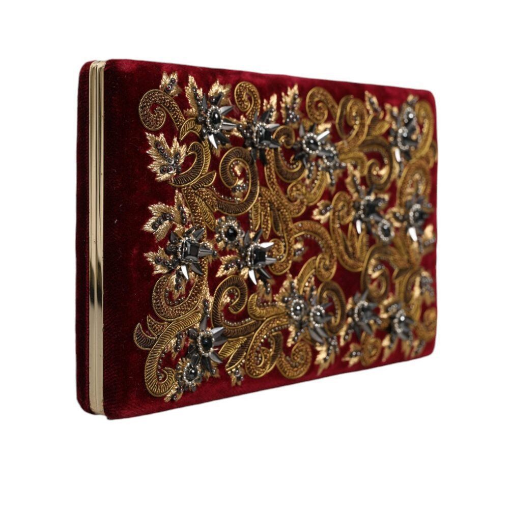 Dolce & Gabbana Dolce & Gabbana Red Velvet Gold Frame Clutch Evening Party P Size ONE SIZE - 2 Thumbnail