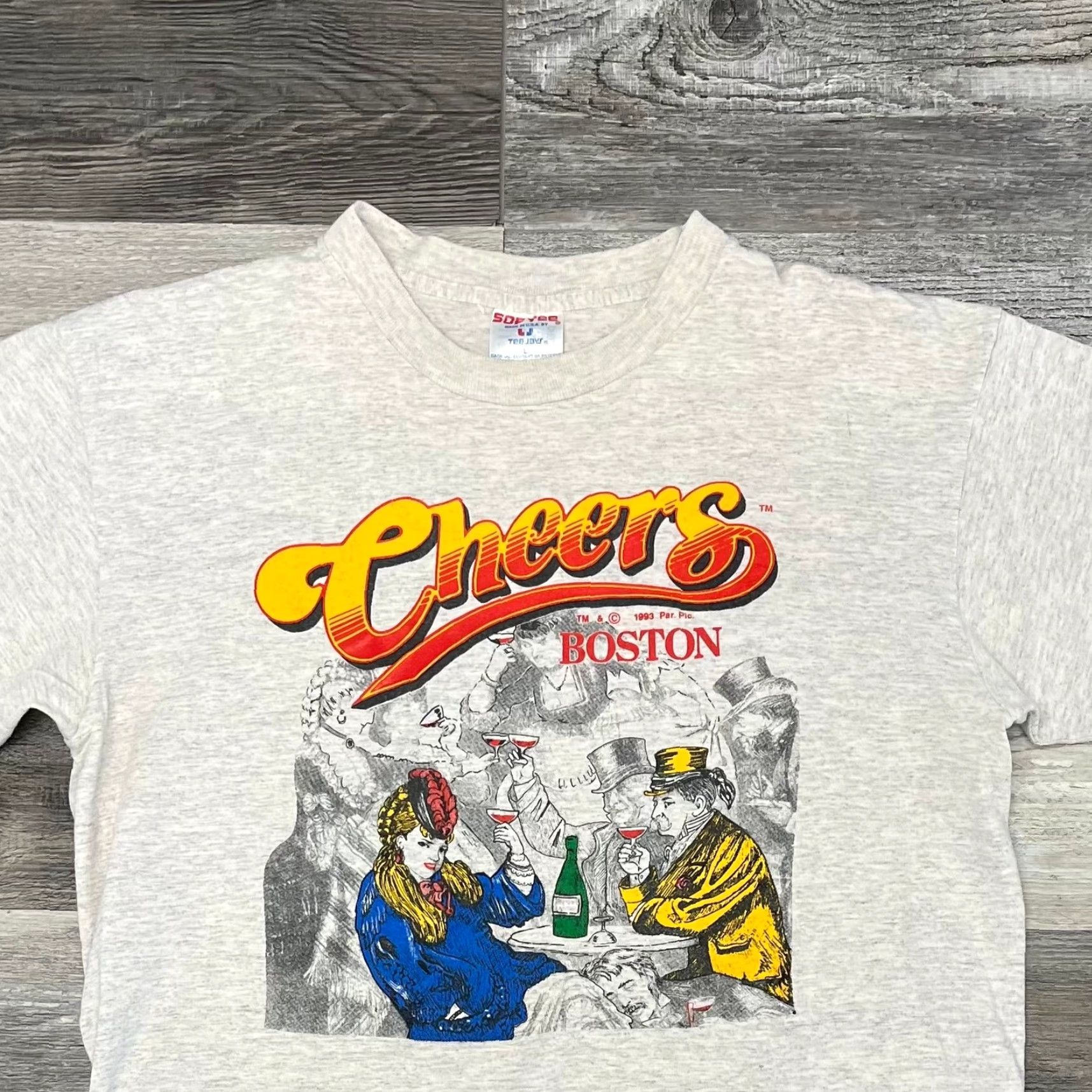 Vintage VINTAGE Boston Cheers T-Shirt Gray Mens L Graphic Single Stitch Tee USA Shirt Size US L / EU 52-54 / 3 - 2 Thumbnail