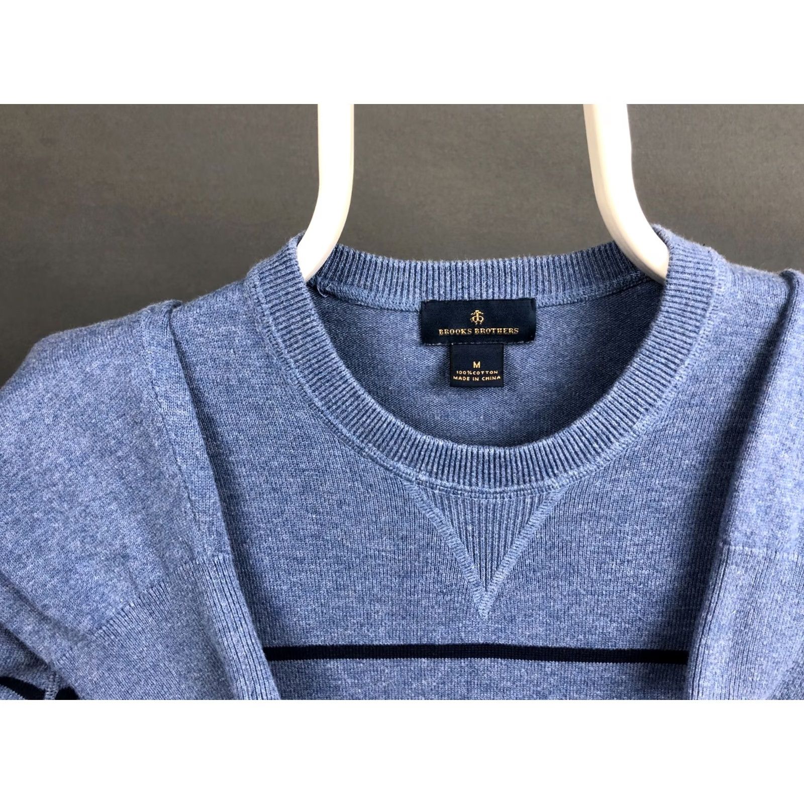 Brooks Brothers Brooks Brothers Sweater Mens Pullover Crew Neck Long Sleeve Striped Blue 100% Cotton M Knit Ribbed Hem Cuffs Tight-Knit Classic Pattern Size US M / EU 48-50 / 2 - 7 Thumbnail
