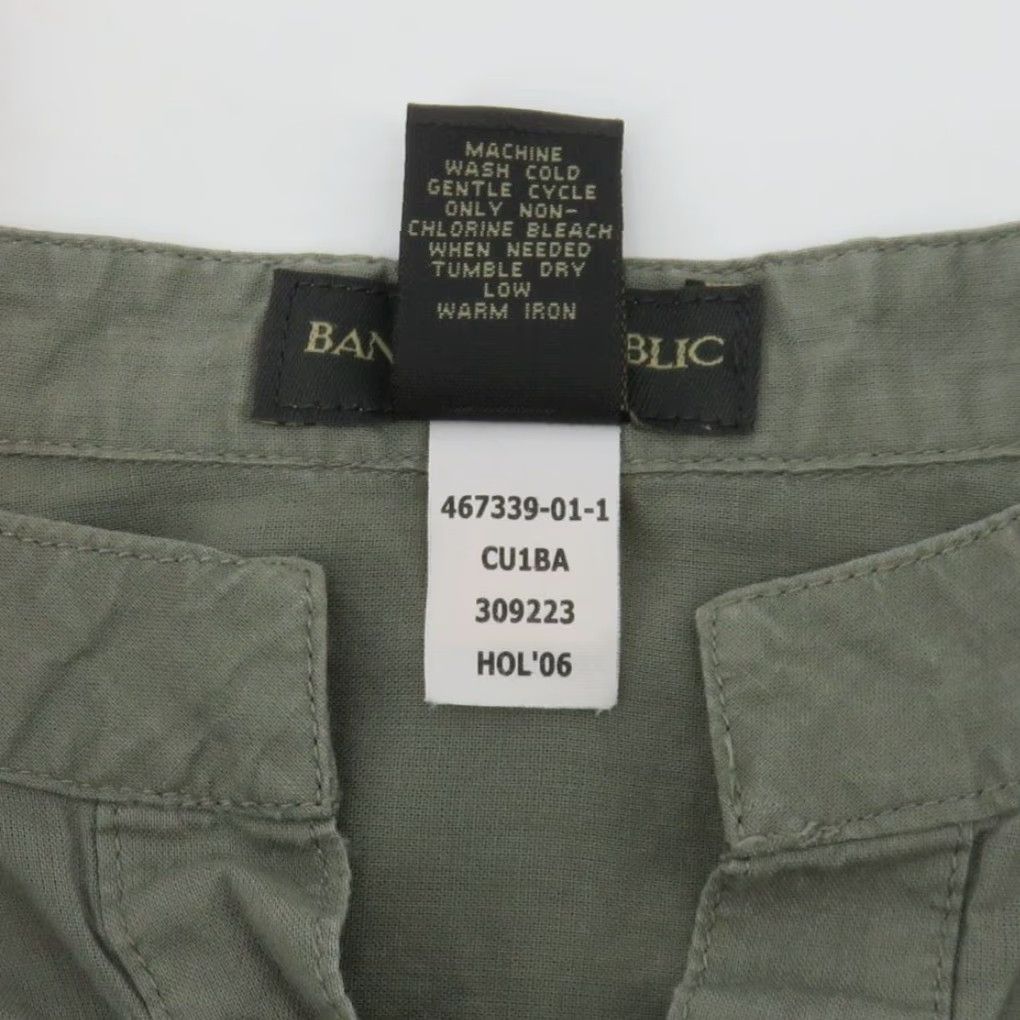 Banana Republic VINTAGE Banana Republic Blouse Shirt Boxy Green Pleated Button Women Small S 2006 Y2K Dressy Casual Workwear Formal Size S / US 4 / IT 40 - 7 Thumbnail