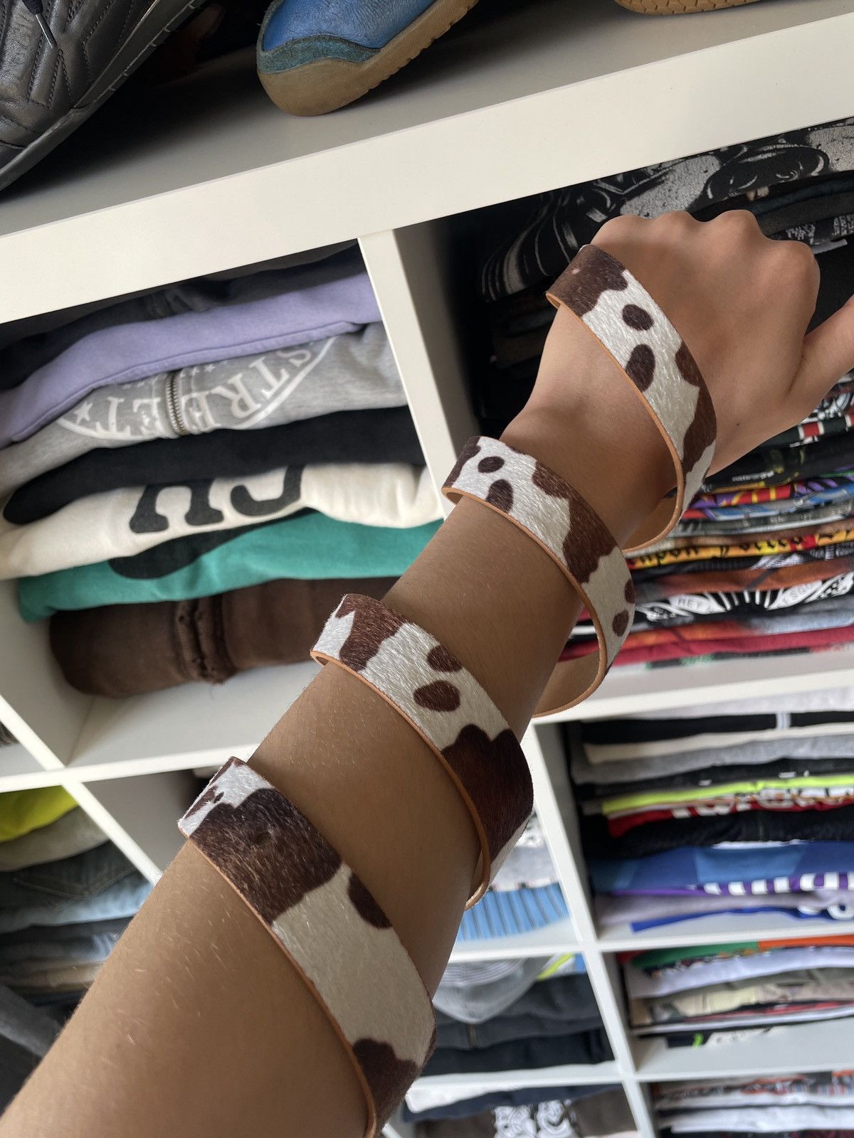 Vintage Vintage Avant Garde Belt Cow Rhinestones Japanese Y2K Hype Size ONE SIZE - 3 Thumbnail