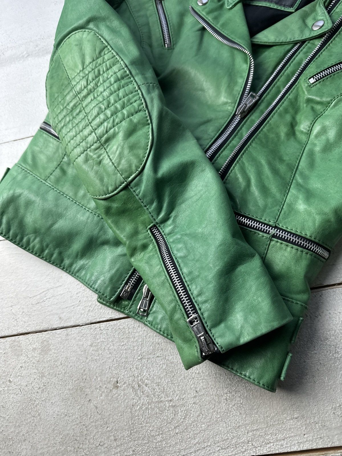Other 🚨Y2K RICK OWENS TYPE DIRTY SLIM FIT ZIP LEATHER JACKET Size S / US 4 / IT 40 - 6 Thumbnail