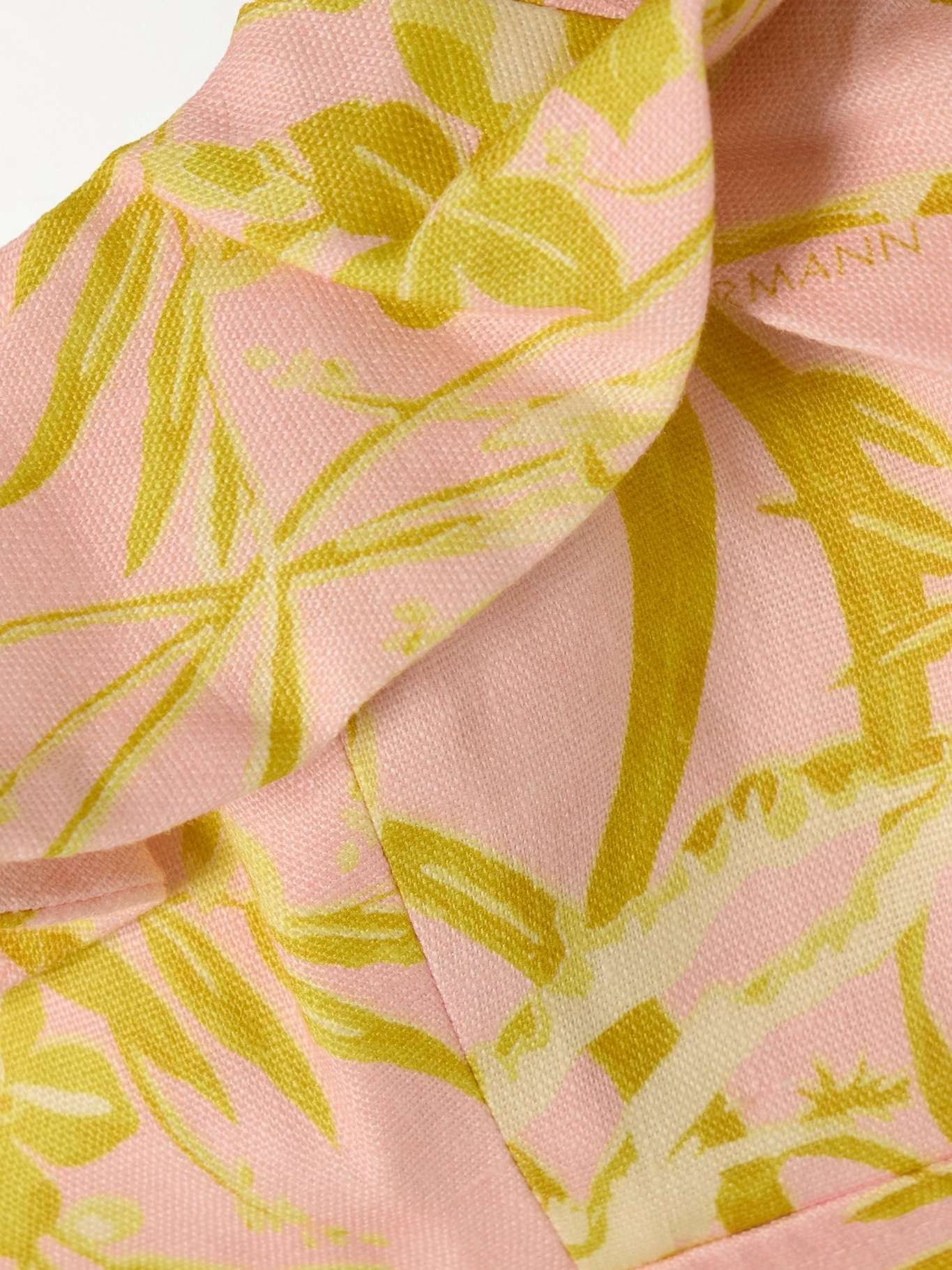 Zimmermann oc11z0525 Detailed Open Back Ruffled Floral Mini Dress Size S / US 4 / IT 40 - 4 Thumbnail