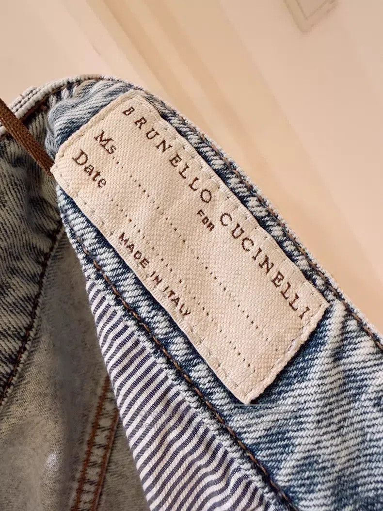 Brunello Cucinelli Brunello Cucinelli Light Blue Washed Denim Wide Leg Jeans Size 25" / US 0 / IT 36 - 8 Thumbnail