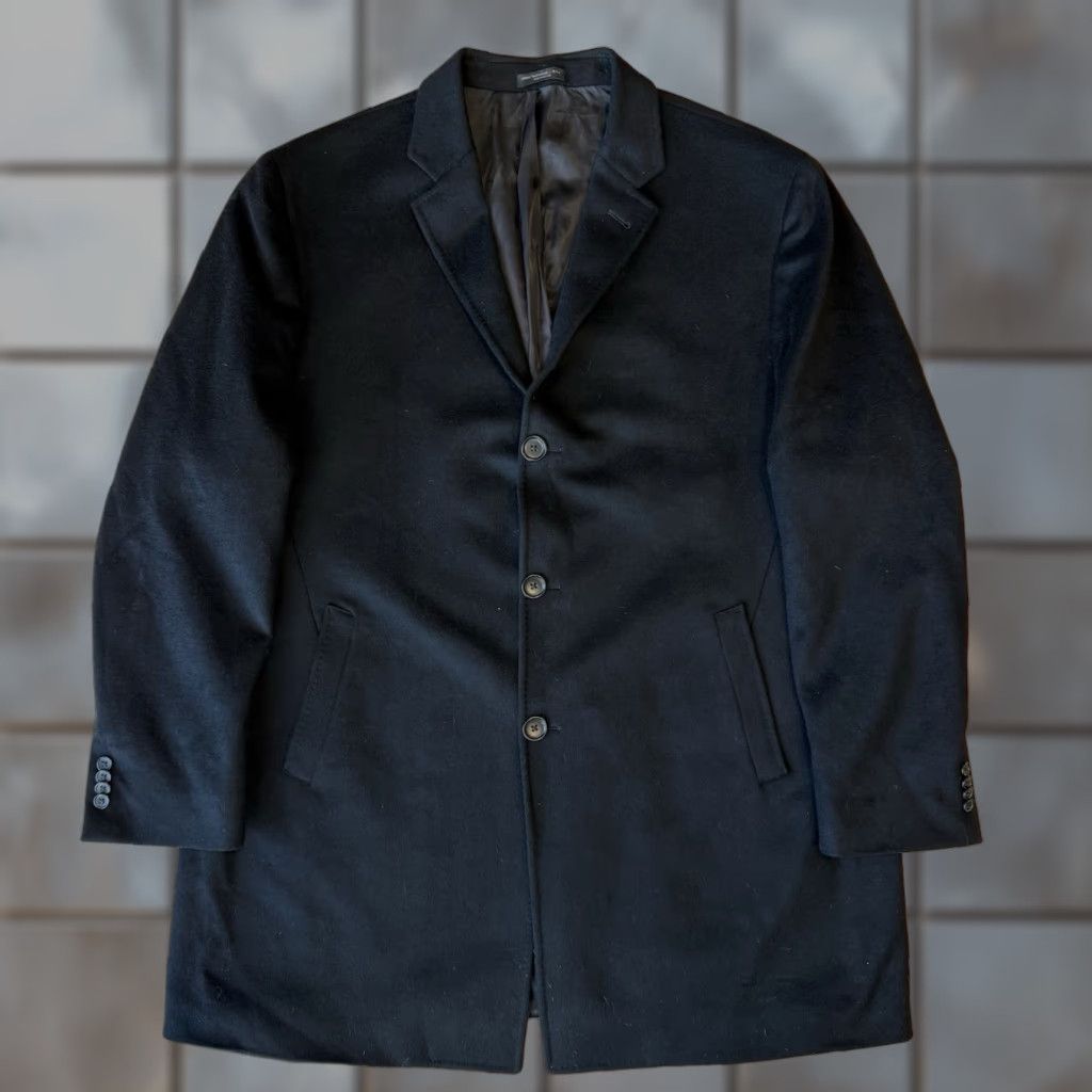 John Varvatos VINTAGE John Varvatos Cashmere Peacoat 48R Black Winter Minimalist Outerwear New York Size US M / EU 48-50 / 2 - 1 Thumbnail