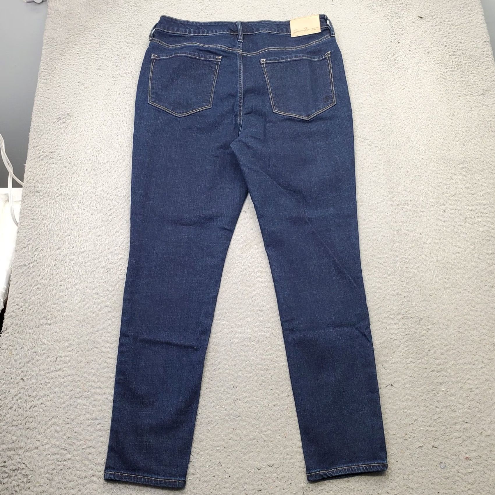 Vintage Seven7 Jeans Womens 12 Blue Denim Stretch Regular Skinny Leg Medium Wash Jeans Size 34" / US 12 / IT 48 - 2 Thumbnail