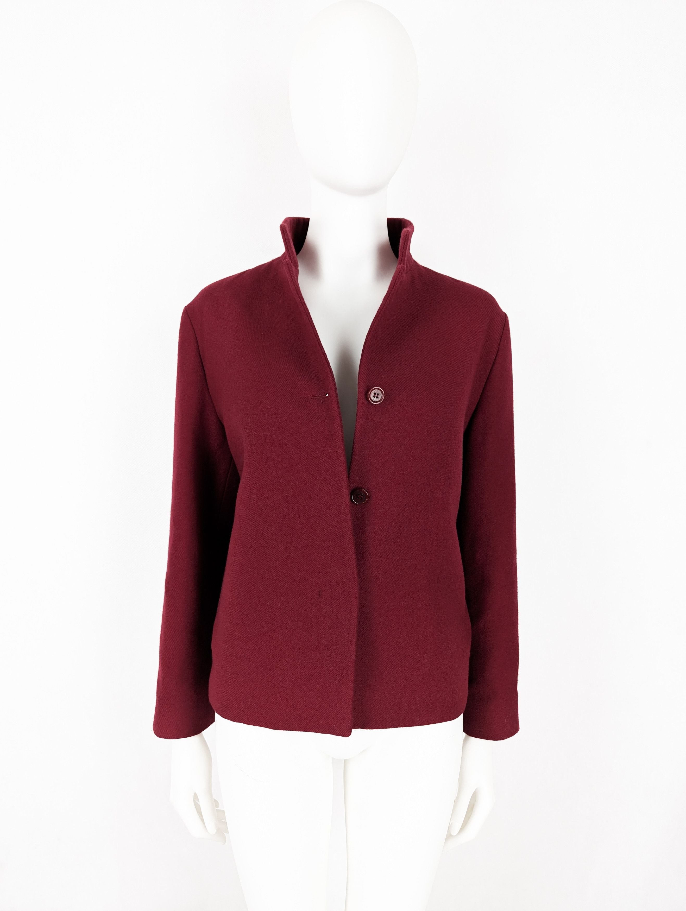 Jil Sander Jil Sander burgundy red wool coat Size M / US 6-8 / IT 42-44 - 1 Thumbnail