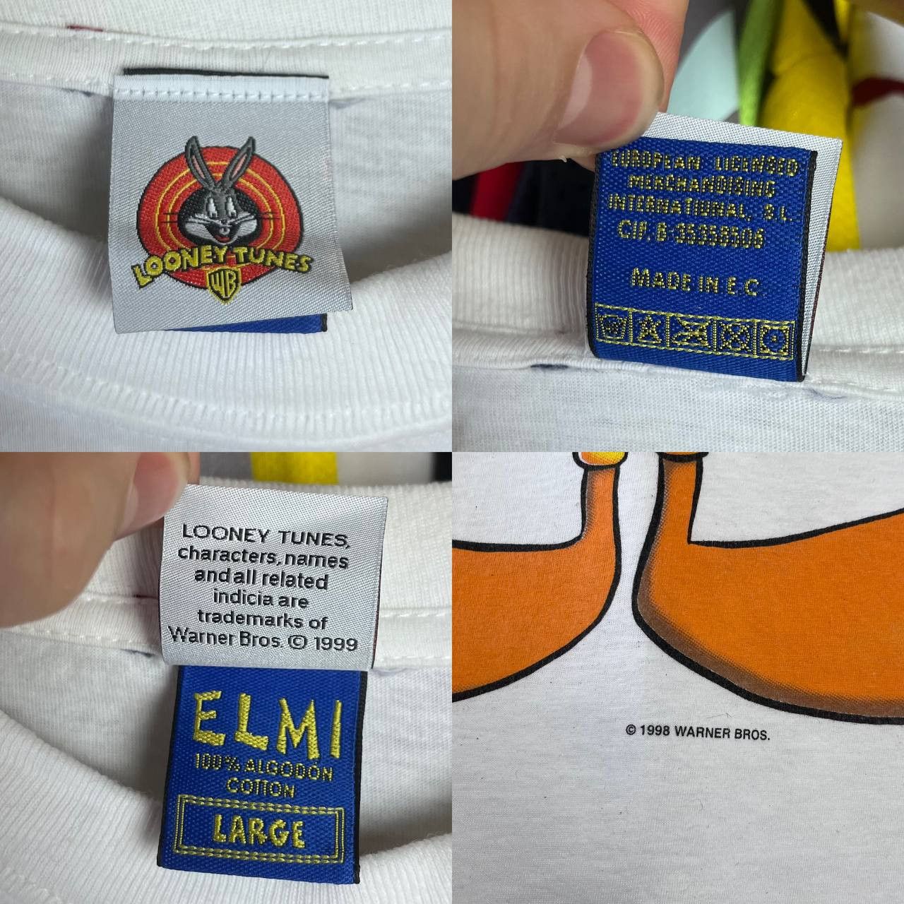 Vintage Vintage 1998 Looney Tunes Warner Bros Tweety Bird Tshirt Size US L / EU 52-54 / 3 - 12 Thumbnail