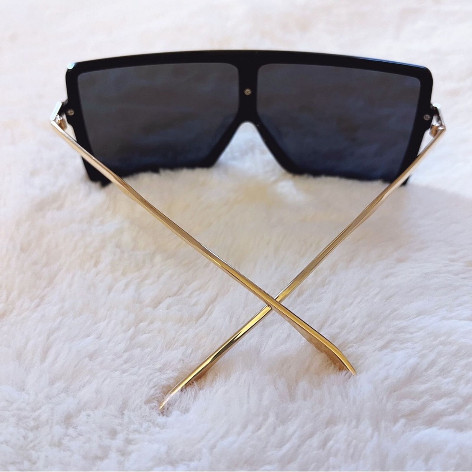 Other Ariel Black Rectangle Shield Oversize Sunglasses Size ONE SIZE - 10 Thumbnail