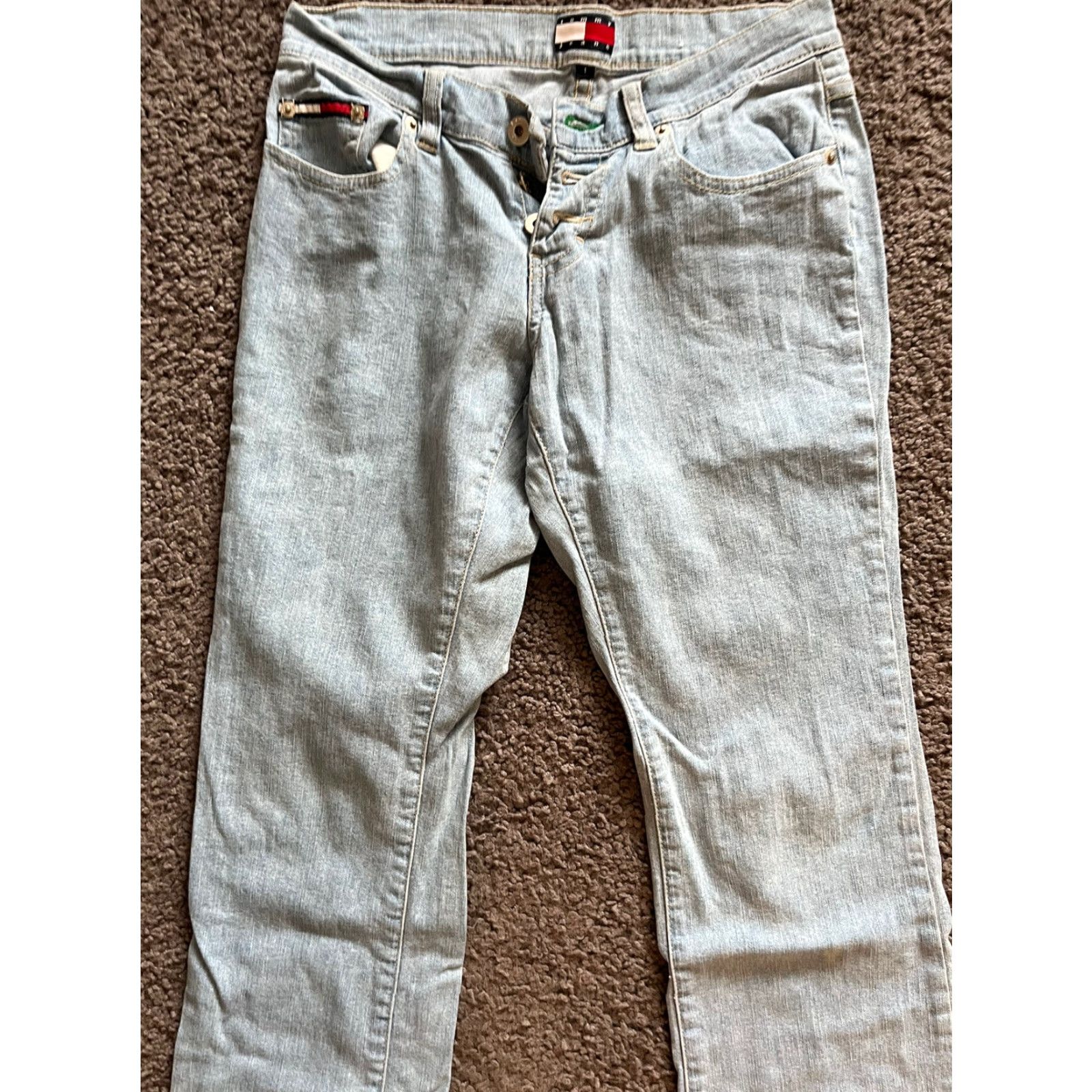 Tommy Hilfiger VINTAGE Tommy Hilfiger Jeans Women Size 1 Light Wash Boot Cut Button Fly Womens Jeans 1 Light Blue Modern 90s Theme Size 25" / US 0 / IT 36 - 4 Thumbnail