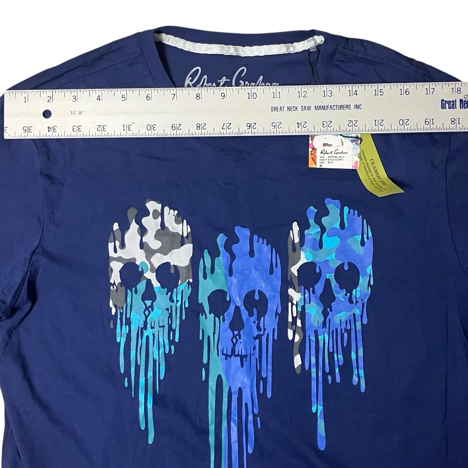 Robert Graham Robert Graham T-Shirt Mens M Darien Skull Dripping Halloween Size US M / EU 48-50 / 2 - 6 Thumbnail