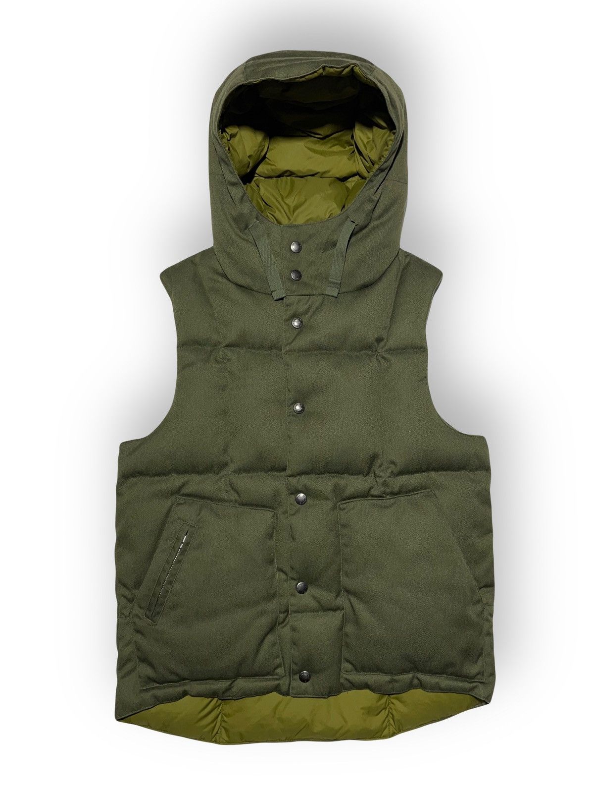 image of Engineered Garments Japanese Down Vest in Green, Men's (Size Small)