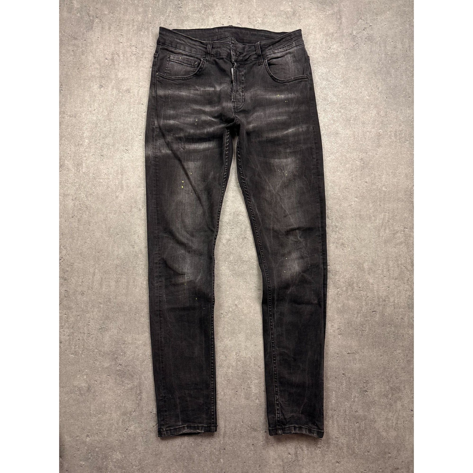 Dsquared2 Dsquared2 Mens Slim-Fit Black Denim Jeans With Distressed De Size US 32 / EU 48 - 2 Thumbnail