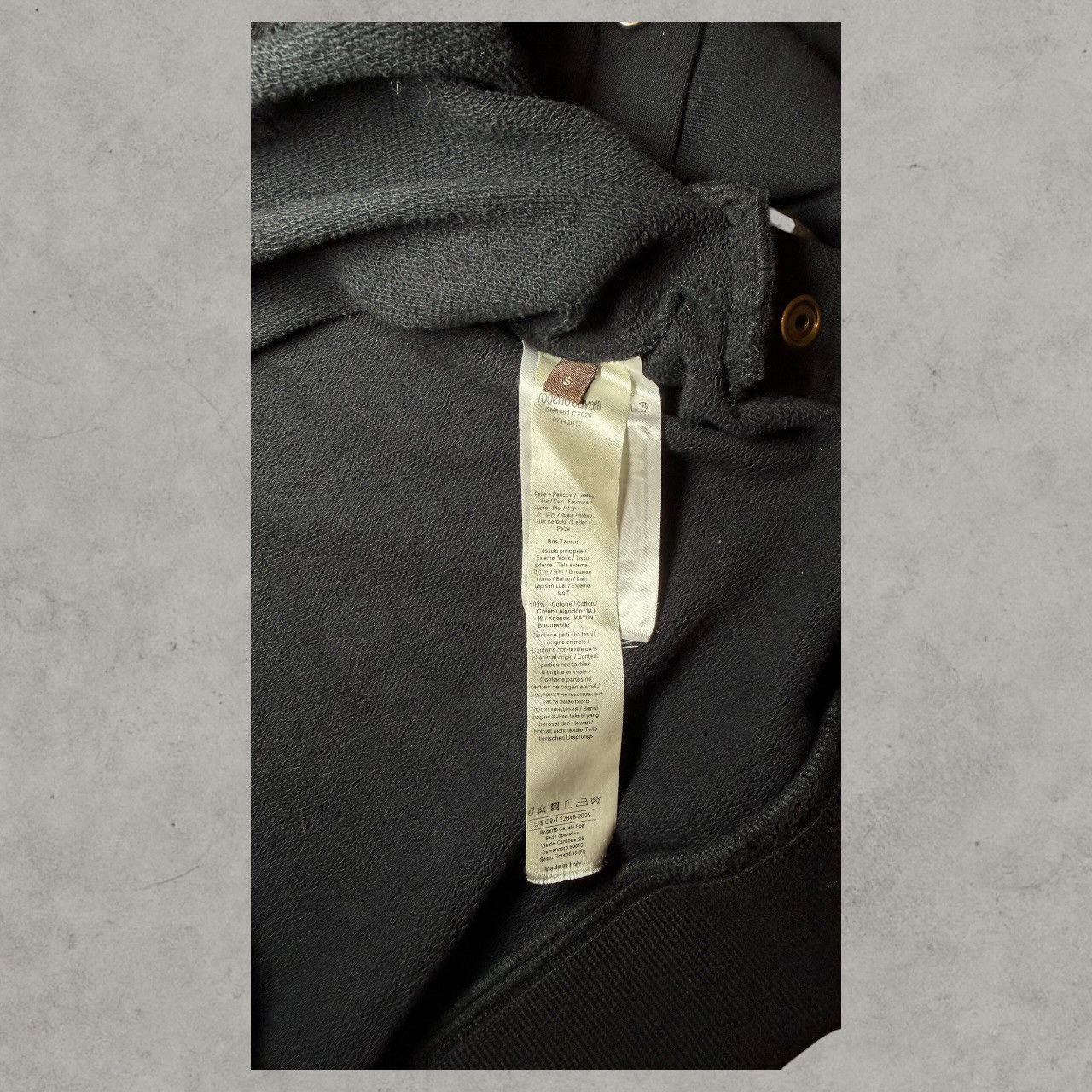 Roberto Cavalli Roberto Cavalli “Cobra On My Left” Black Striped Hoodie Sz S Size US S / EU 44-46 / 1 - 6 Thumbnail