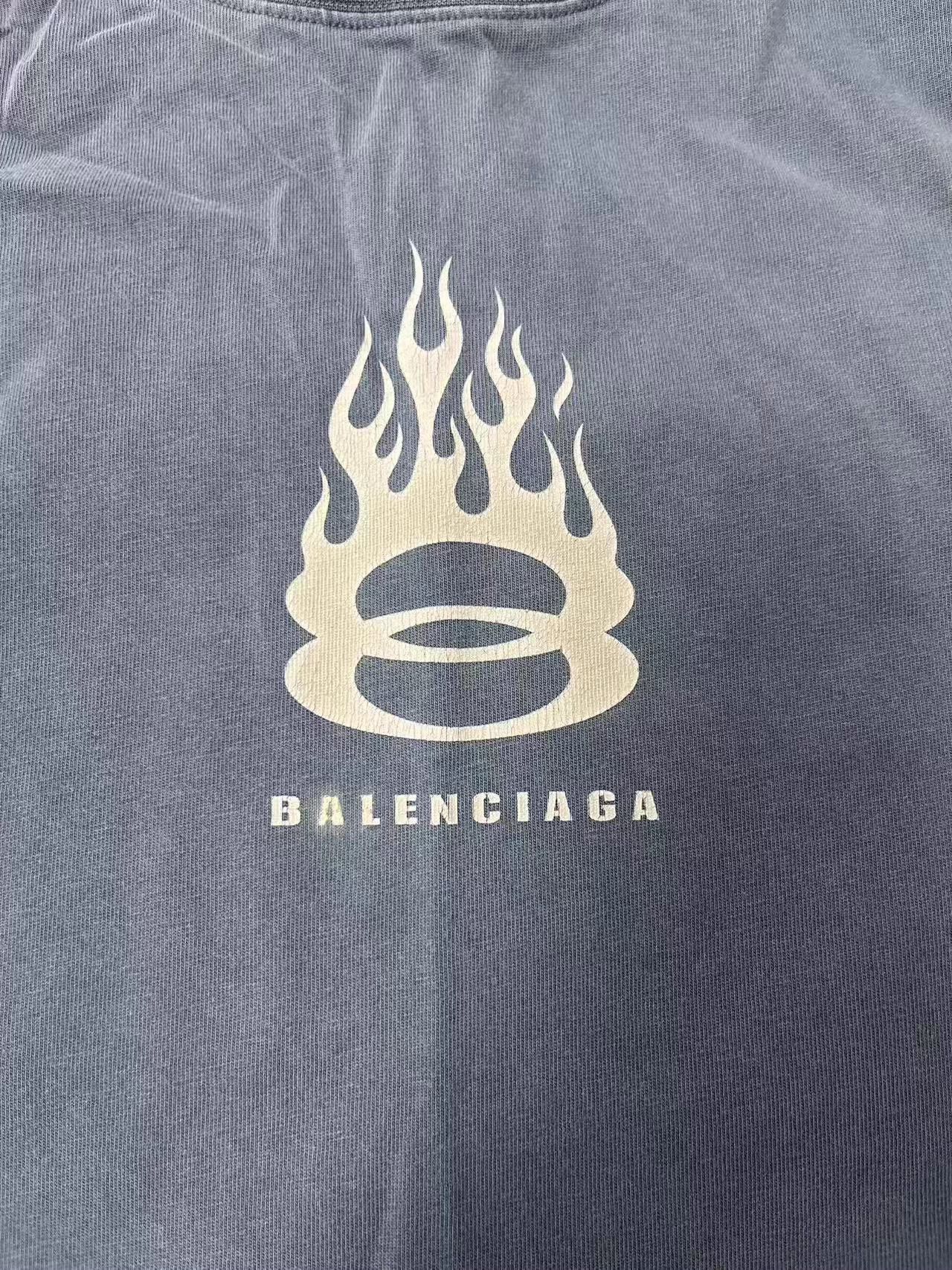 Balenciaga Balenciaga Logo Print Crew Short-Sleeve T Men's Light Blue 3 Size US L / EU 52-54 / 3 - 4 Thumbnail