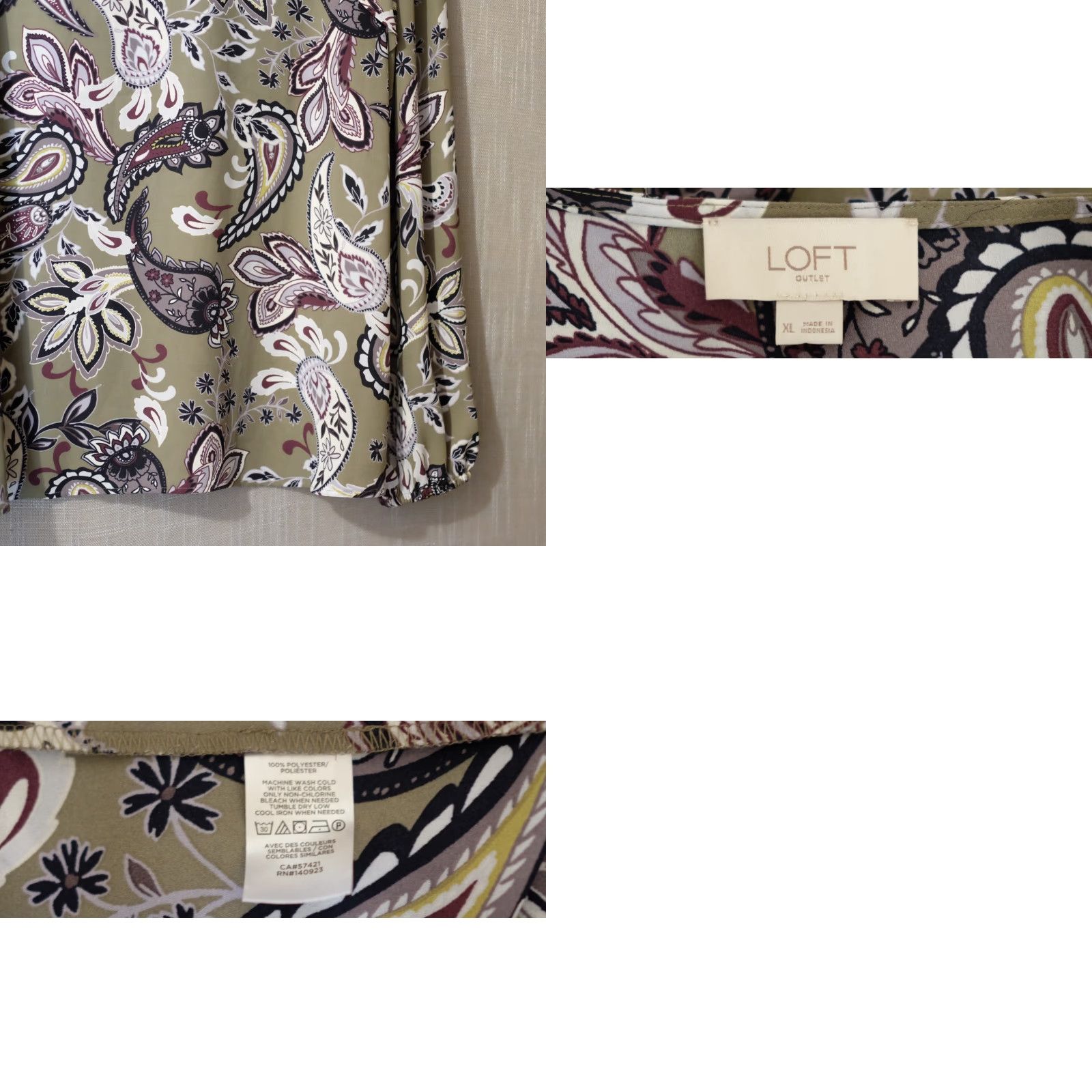 Loft EUC Loft Multicolor Floral Paisley Blouse Ruffle Sheer Womens XL Shirt Size XL / US 12-14 / IT 48-50 - 8 Thumbnail