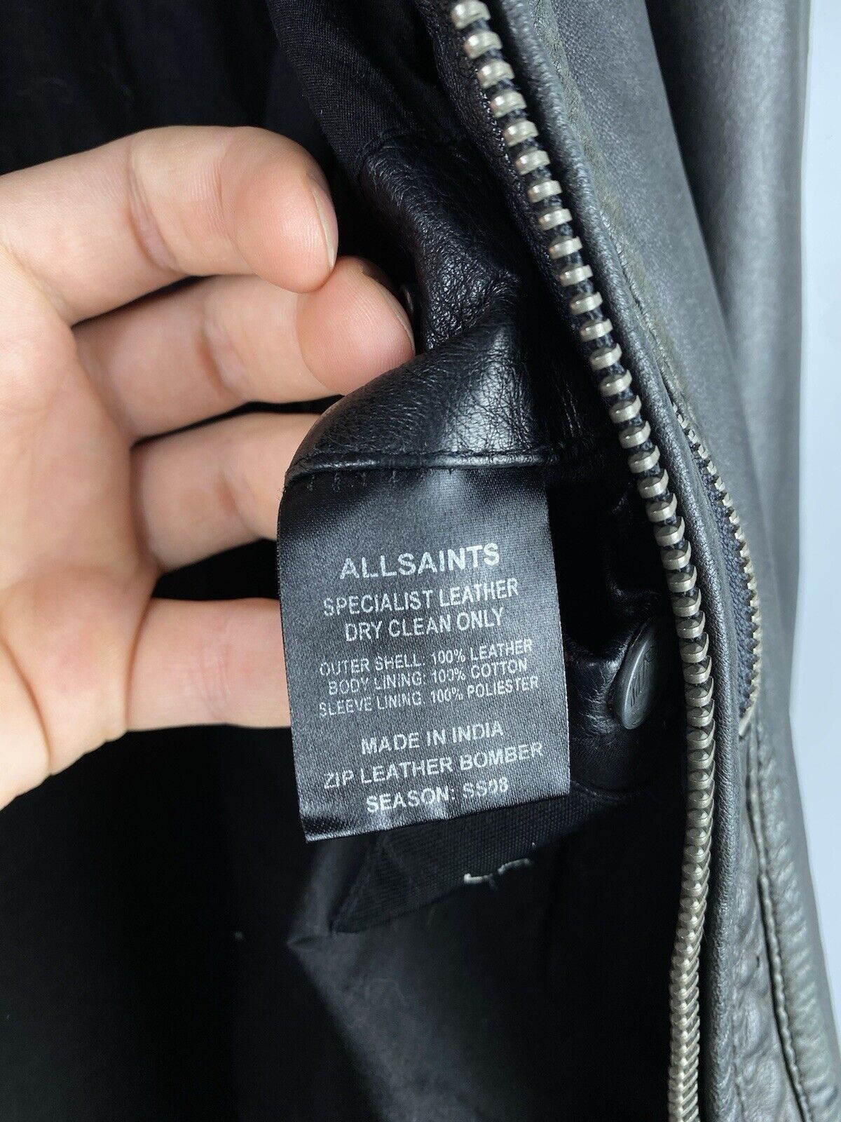 Allsaints Vintage Allsaints Mens Leather Biker Zip Bomber Jacket Size US M / EU 48-50 / 2 - 19 Thumbnail