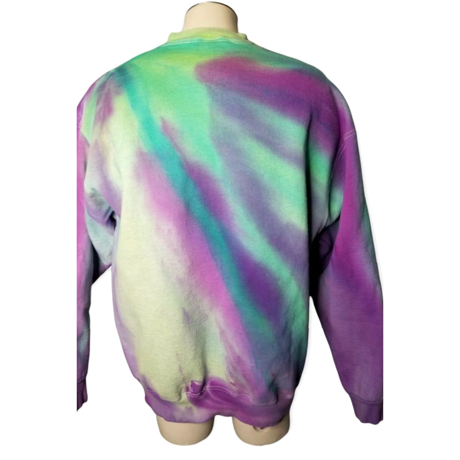 Fruit Of The Loom VINTAGE Fruit of the Loom Sweatshirt Crewneck Nansemond Parkway 90s Tie Dye Purple 2XL Mens Size US XXL / EU 58 / 5 - 2 Thumbnail