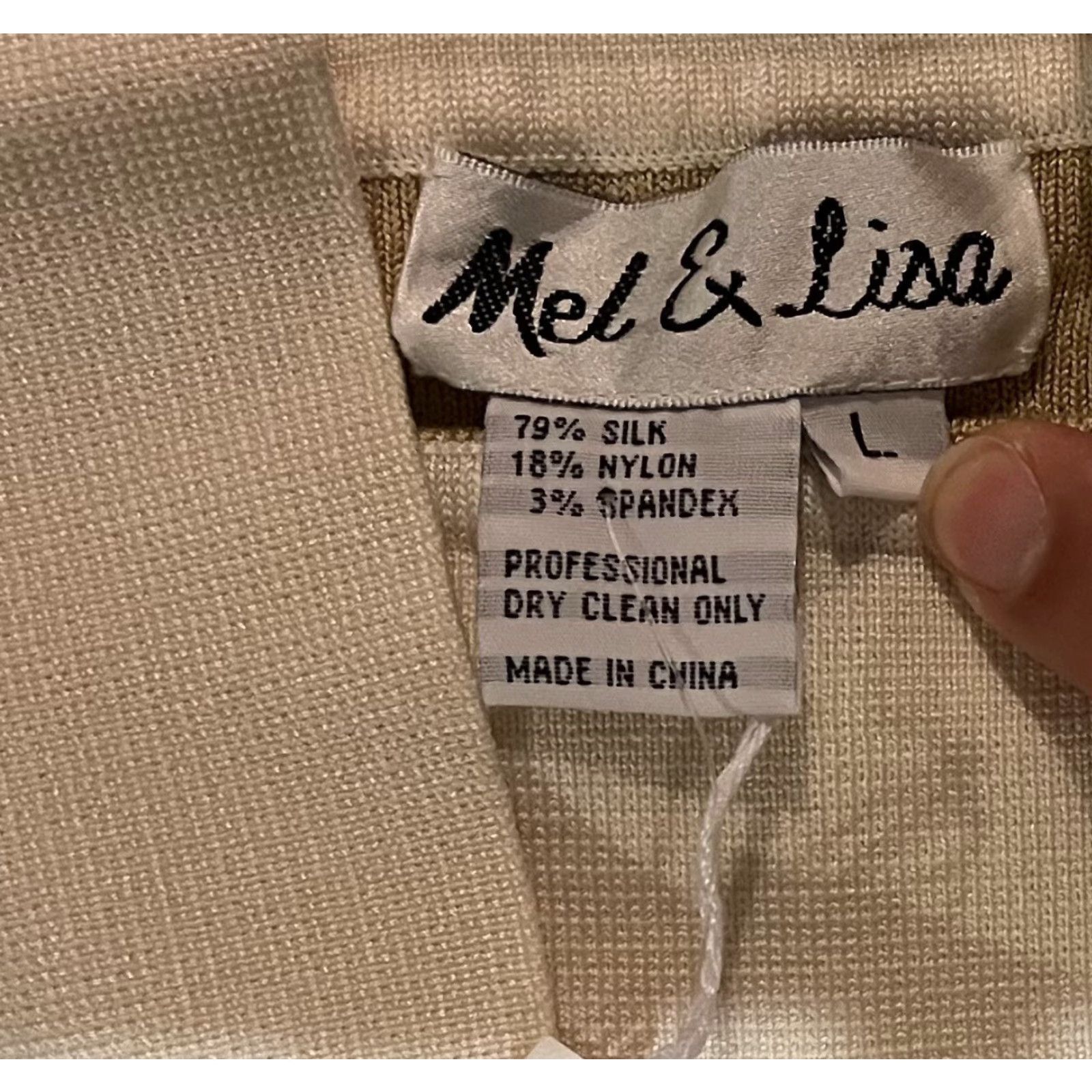Melissa VINTAGE Mel & Lisa Sweater Turtleneck Crop Women’s Large Beige White Striped Size L / US 10 / IT 46 - 3 Thumbnail