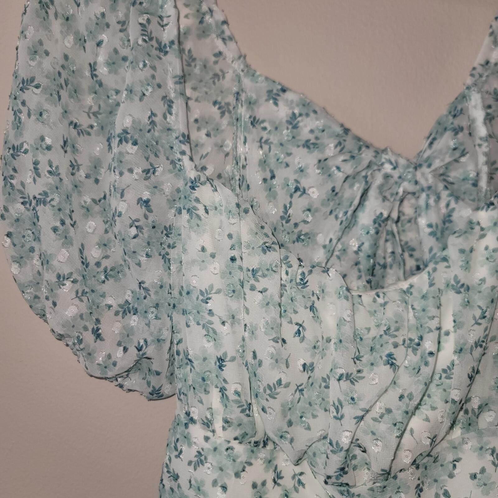 Other Floral Mini Dress in Light Blue Y2k Spring Sz 13 New Cottage Size M / US 6-8 / IT 42-44 - 5 Thumbnail