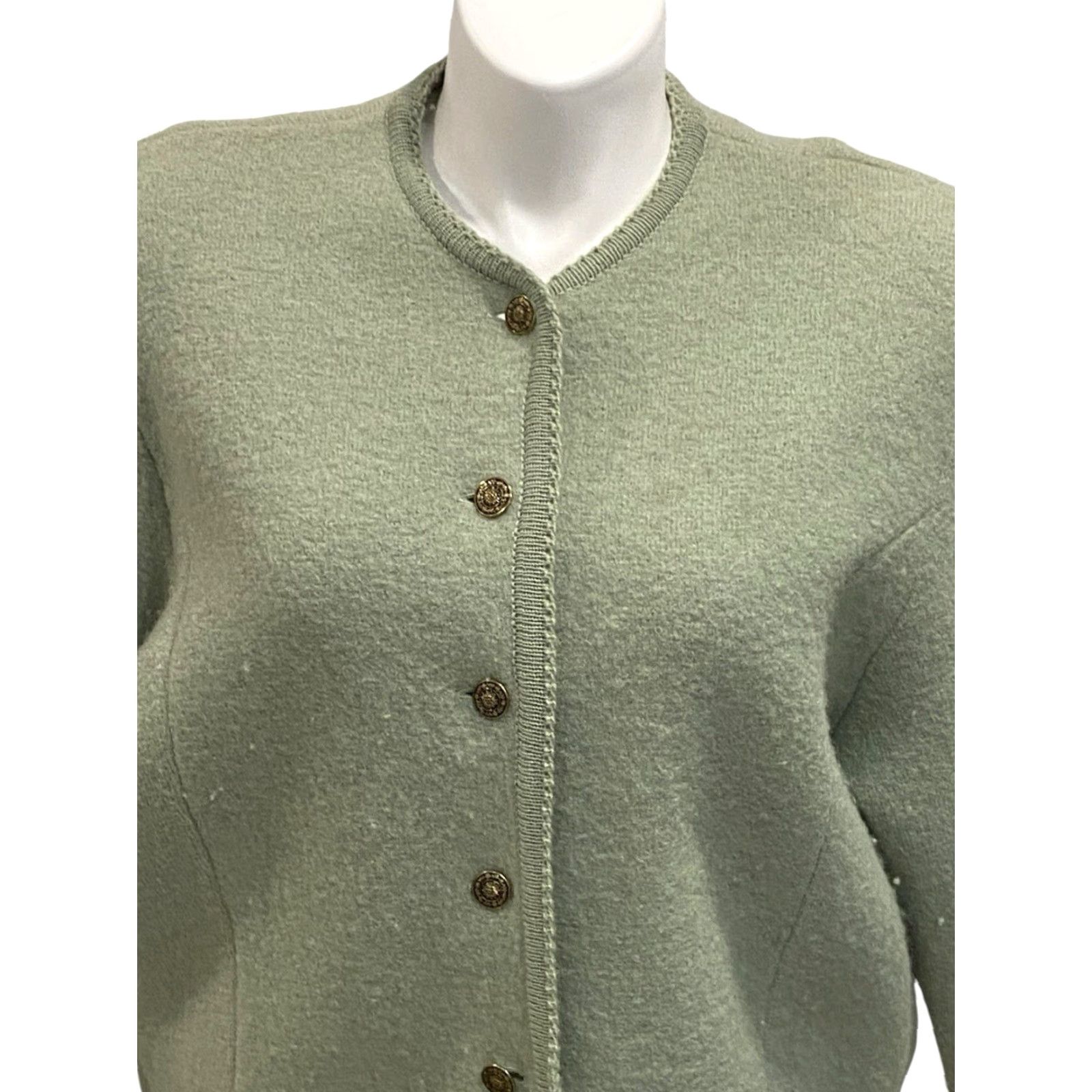 Vintage TALLY HO Nordic WOOL Cardigan Sweater Sage Green Button Up Women’s Size XL Size XL / US 12-14 / IT 48-50 - 5 Thumbnail