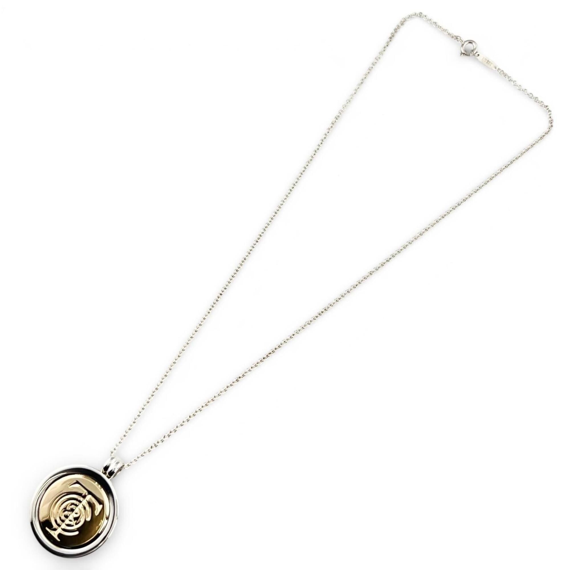 Tiffany & Co. TIFFANY&Co. Tiffany 925 750 Combination T&C Coin Necklace Pendant, Silver and Gold, Weight 12.7g, Women's. Size ONE SIZE - 1 Thumbnail
