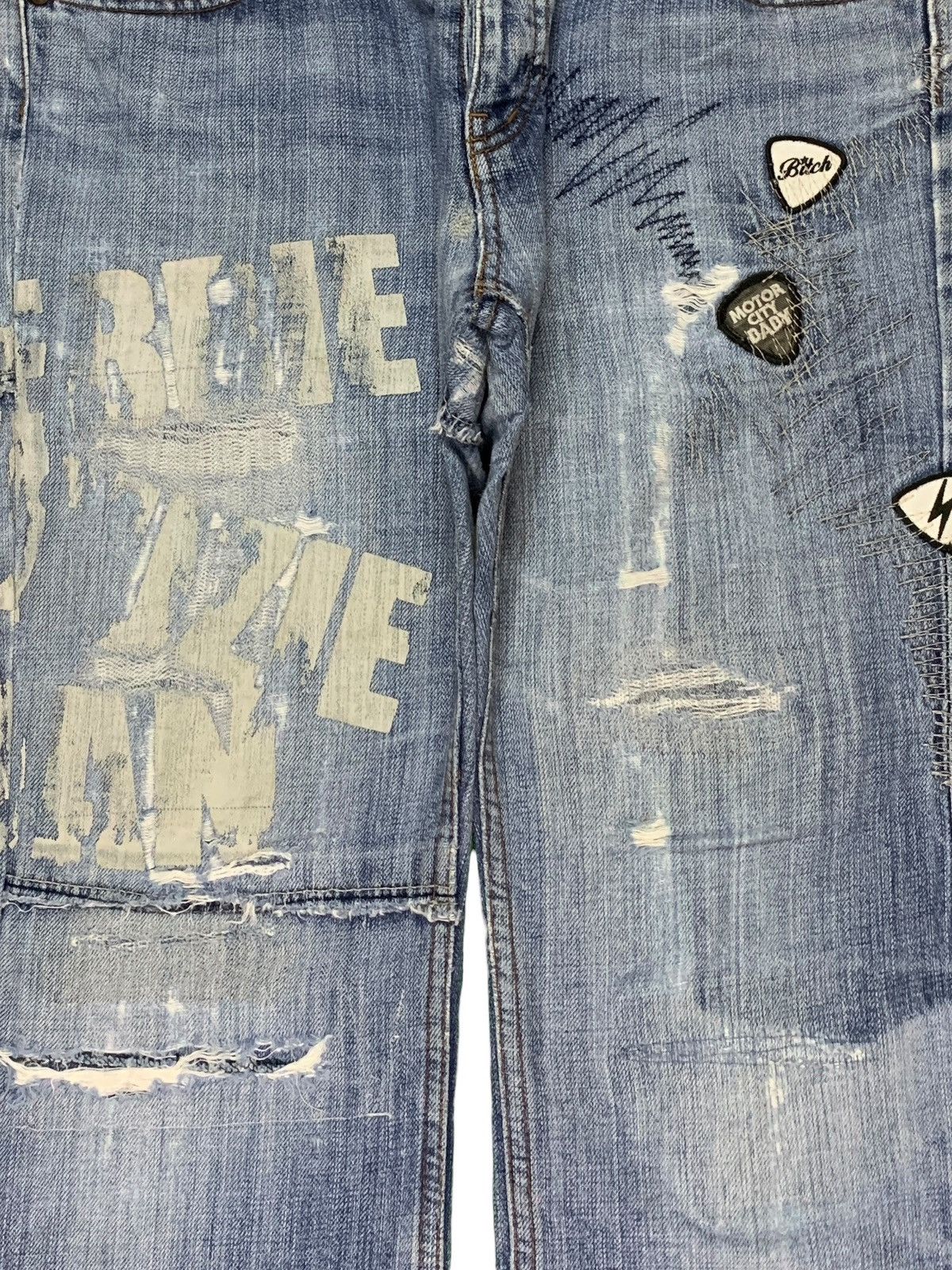 Hysteric Glamour × Japanese Brand Vintage Hysteric Kinky Blue Wash Distressed Jeans Shorts Size 31" - 5 Thumbnail
