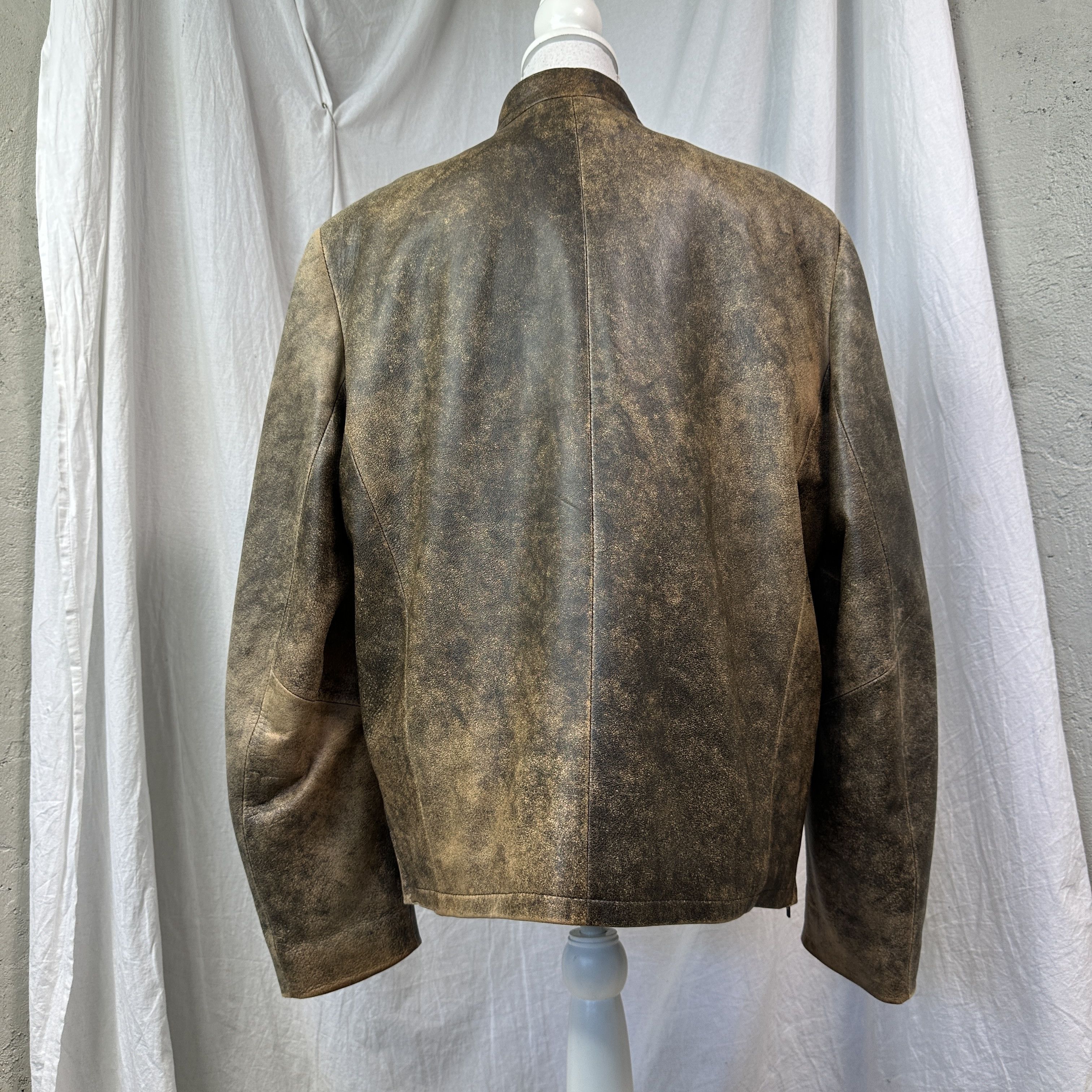 Vintage Vintage Leather Biker Moto Oversize Washed Jacket 00s Size US XL / EU 56 / 4 - 4 Thumbnail
