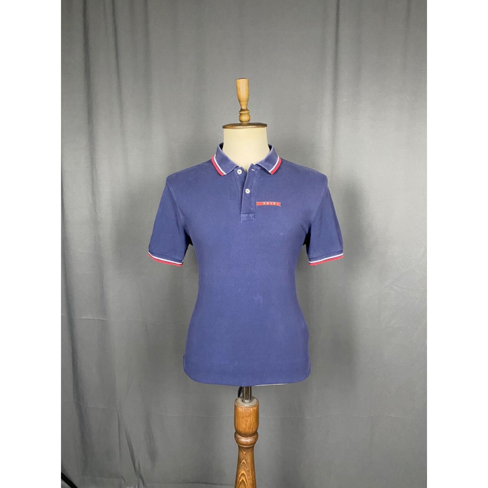 Prada Prada Small Logo Men's Blue Polo T-Shirt Size XL Size US XL / EU 56 / 4 - 3 Thumbnail