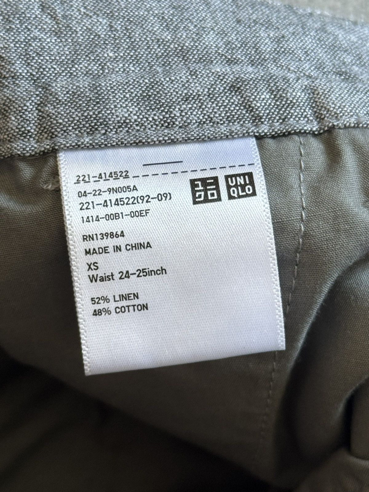 Uniqlo Uniqlo XS Linen pants trousers casual chinos Size 24" / US 00 / IT 34 - 8 Thumbnail