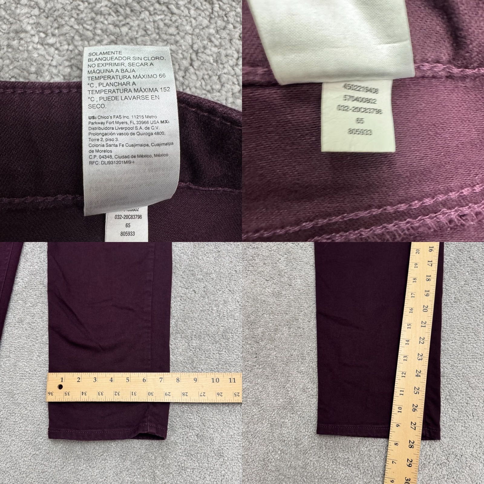 Vintage Chico's So Slimming Girlfriend Slim Leg Ankle Jeans Women 14R Red Size 36" / US 14 / IT 50 - 8 Thumbnail