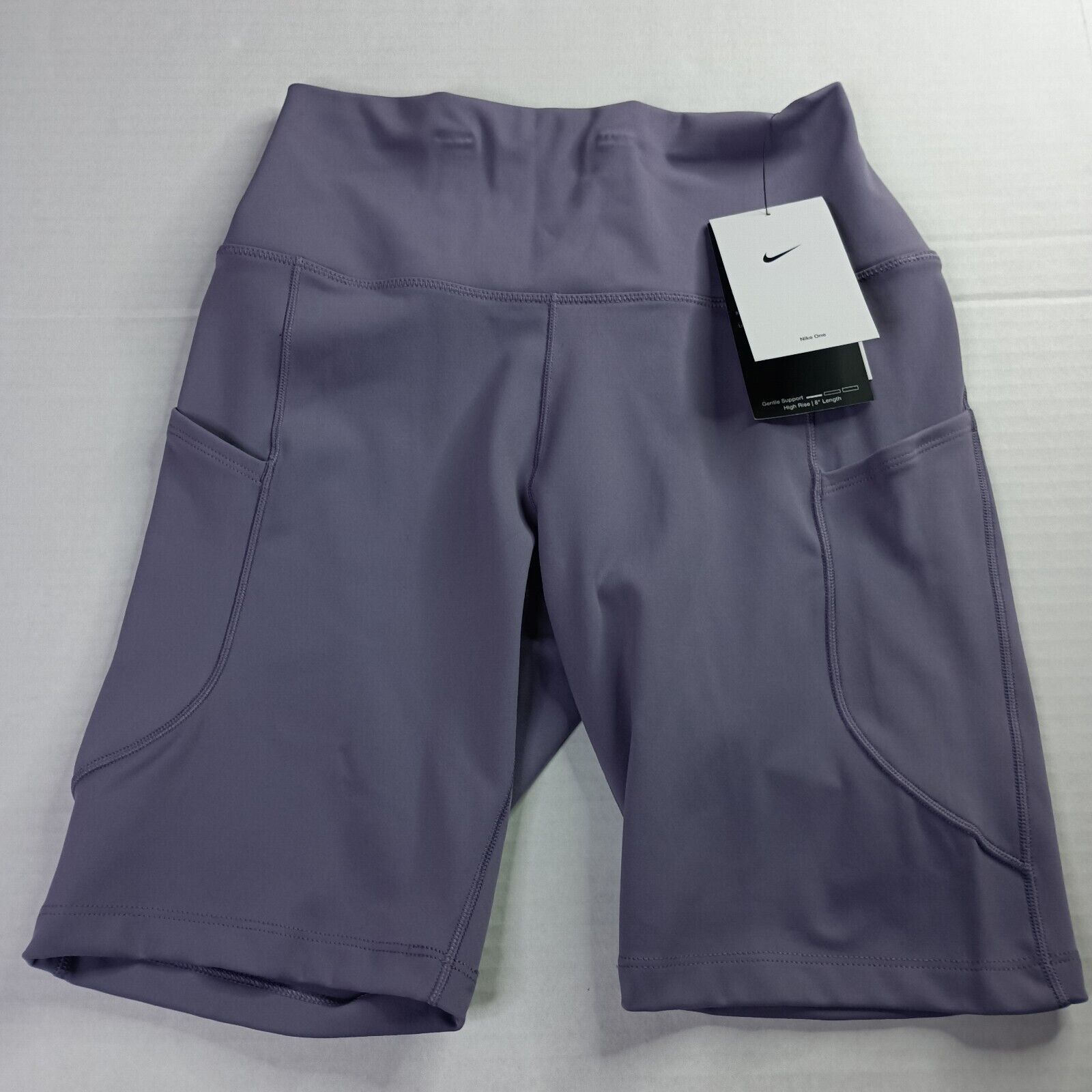 Nike Nike One Dri-FIT High Waist 8" Biker Shorts Women's M Purple Size 22" - 1 Thumbnail