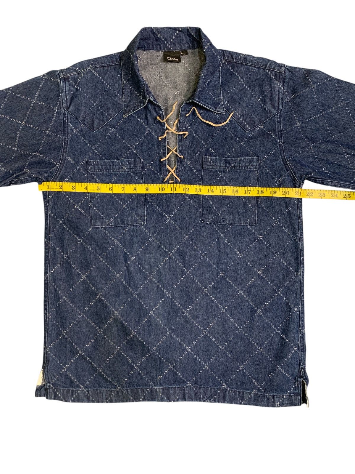 Japanese Brand Rare Design Under Level Soft Denim Western Shirts Size L / US 10 / IT 46 - 10 Thumbnail