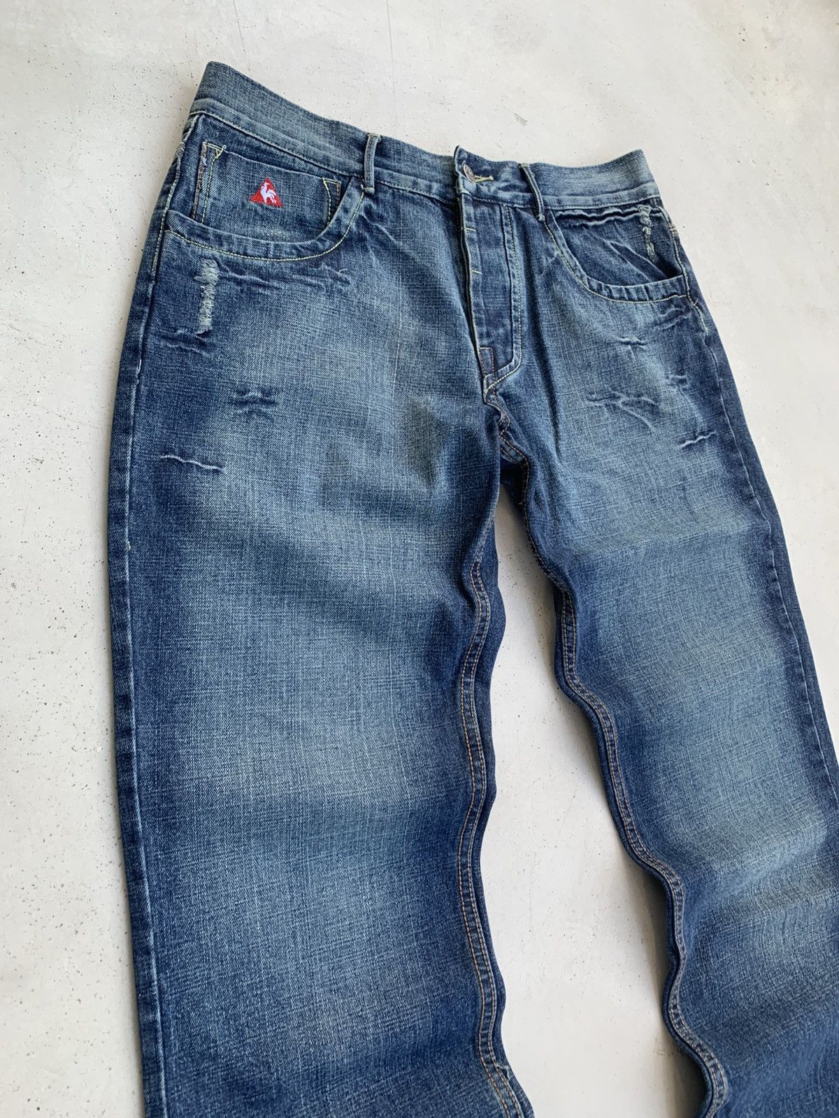 Le Coq Sportif Le Coq Sportif Jeans Vintage Baggy Denim Avantgarde Size US 34 / EU 50 - 4 Thumbnail