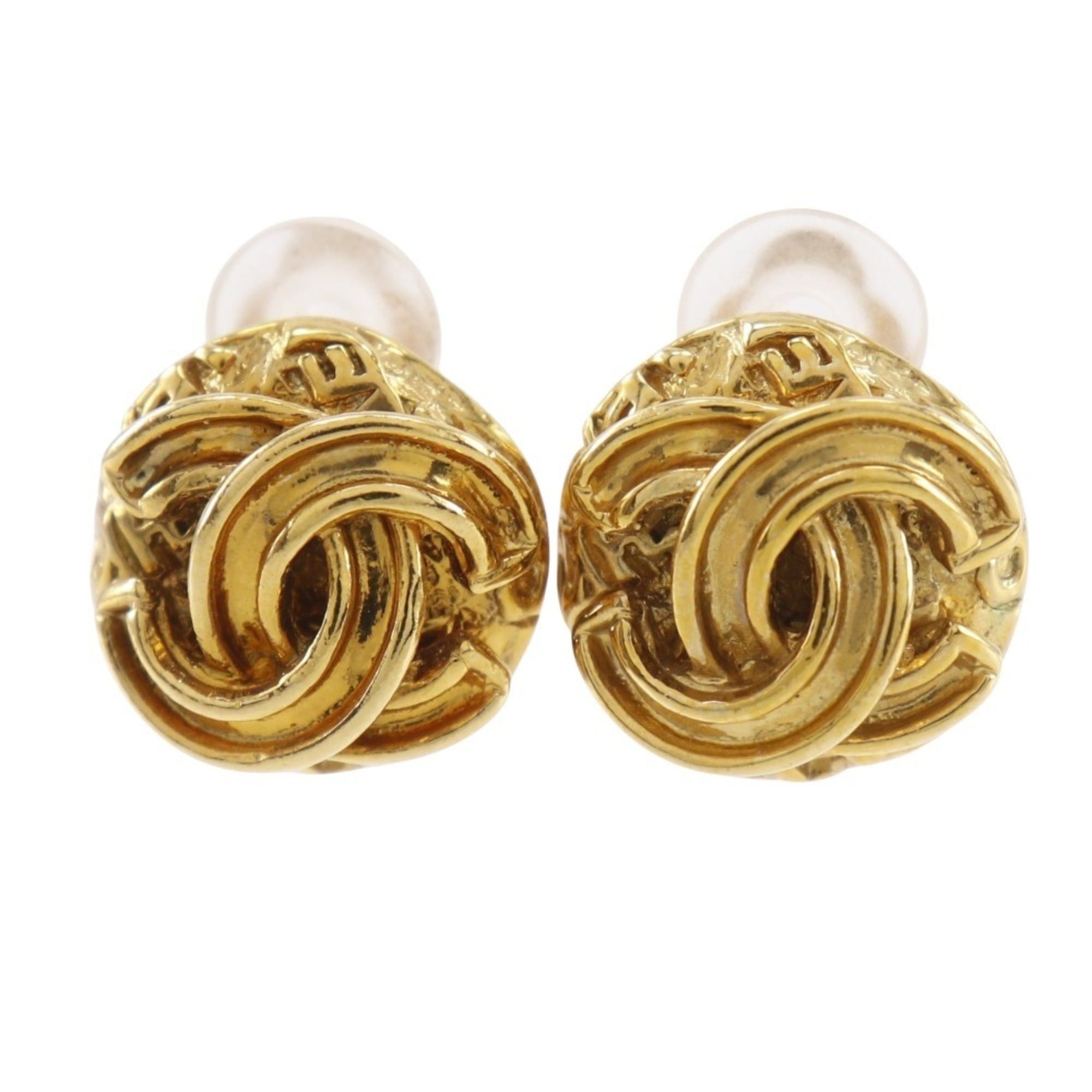 Chanel CHANEL Coco Mark Vintage Earrings, Gold Plated, 95A, Approx. 9g, Women's Size ONE SIZE - 1 Thumbnail