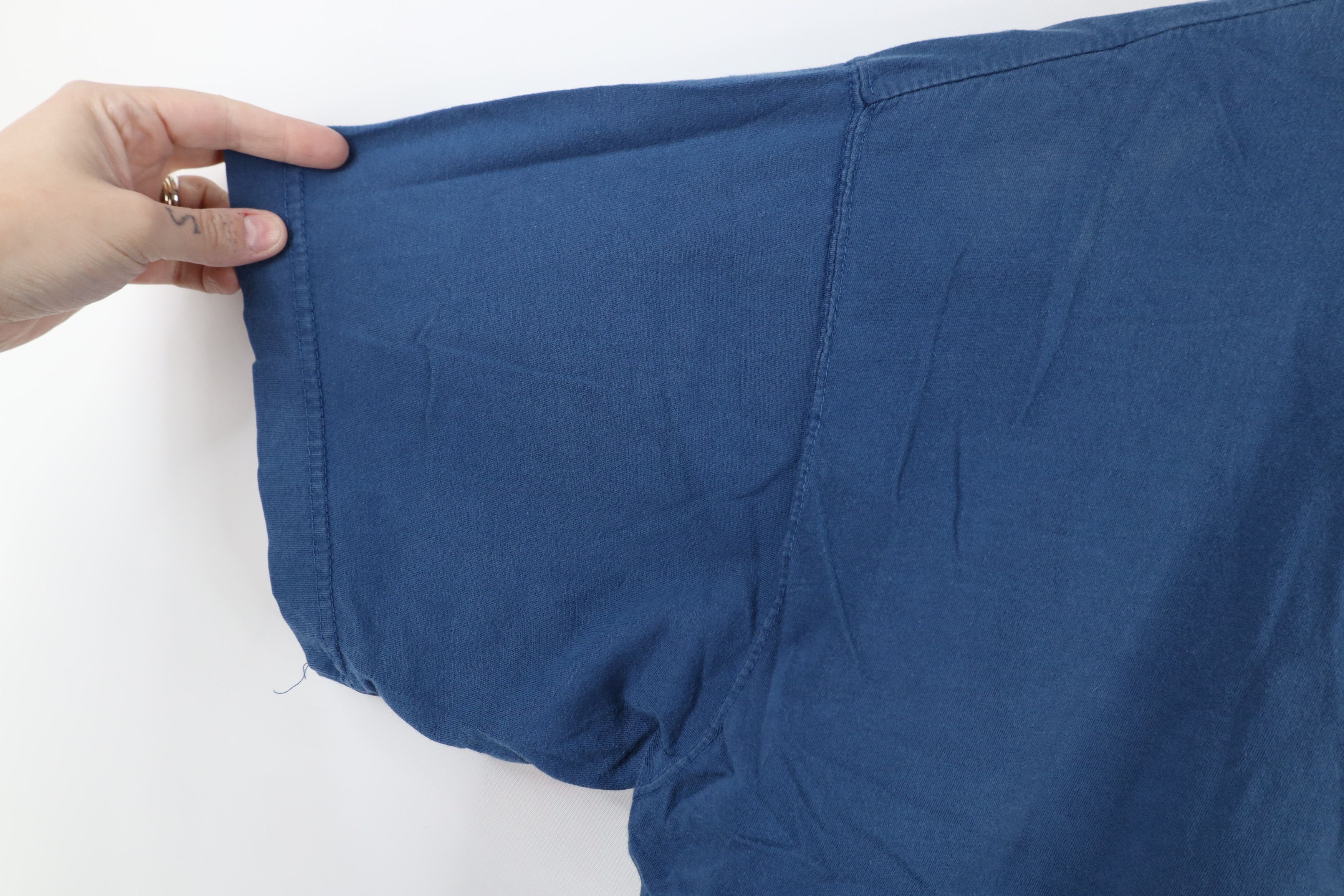 Vintage Vintage 90s Streetwear Blank Baggy Cotton T-Shirt Blue Size US L / EU 52-54 / 3 - 9 Thumbnail