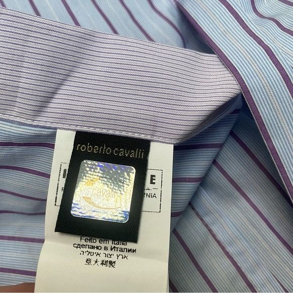 Just Cavalli Just Cavalli Pinstriped Hidden Button Shirt Made in Italy Size US L / EU 52-54 / 3 - 12 Thumbnail