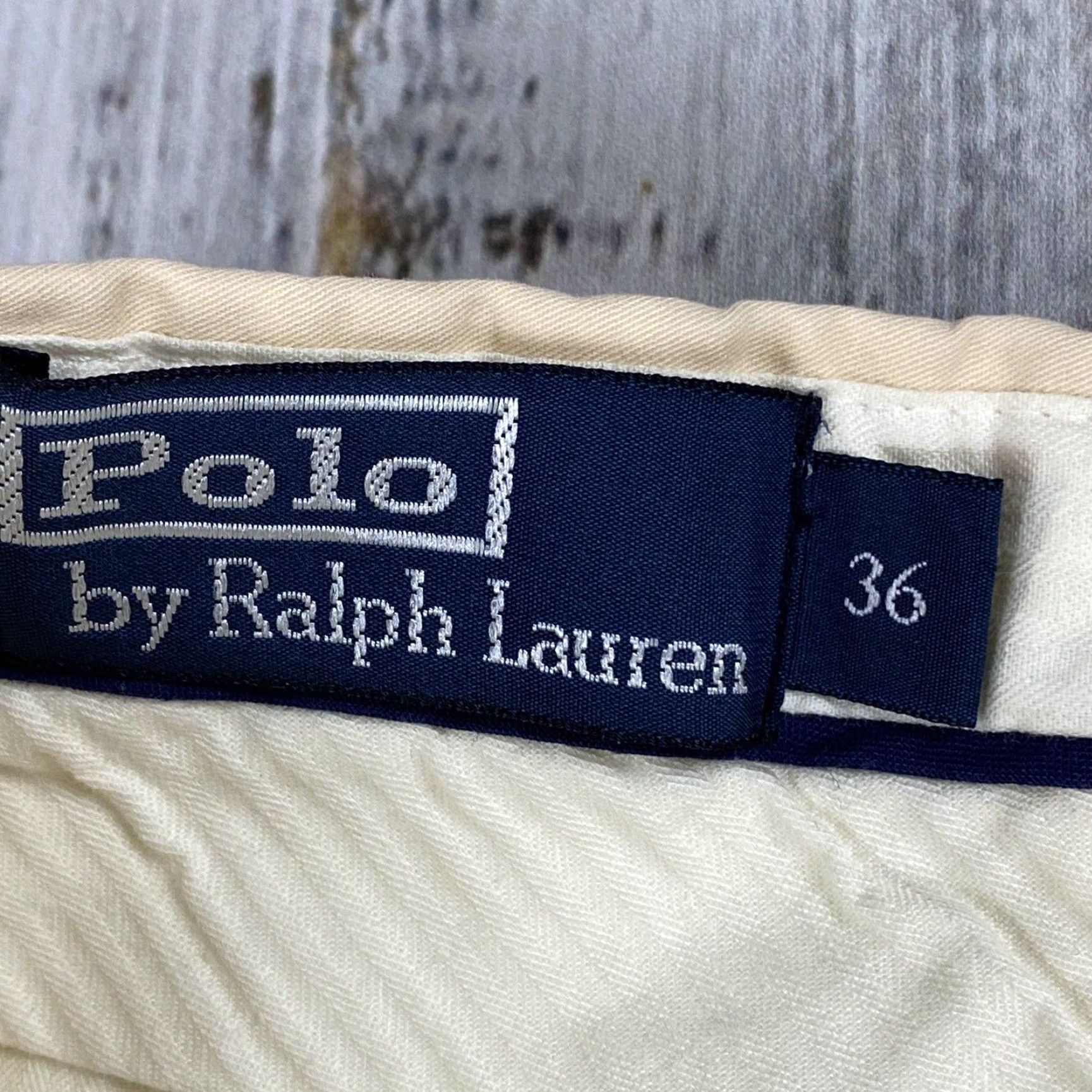 Polo Ralph Lauren VINTAGE Polo Ralph Lauren Dress Pants Men 36 Ivory Chino Flat Front Mid Rise Straight Leg Italy Size US M / EU 48-50 / 2 - 5 Thumbnail