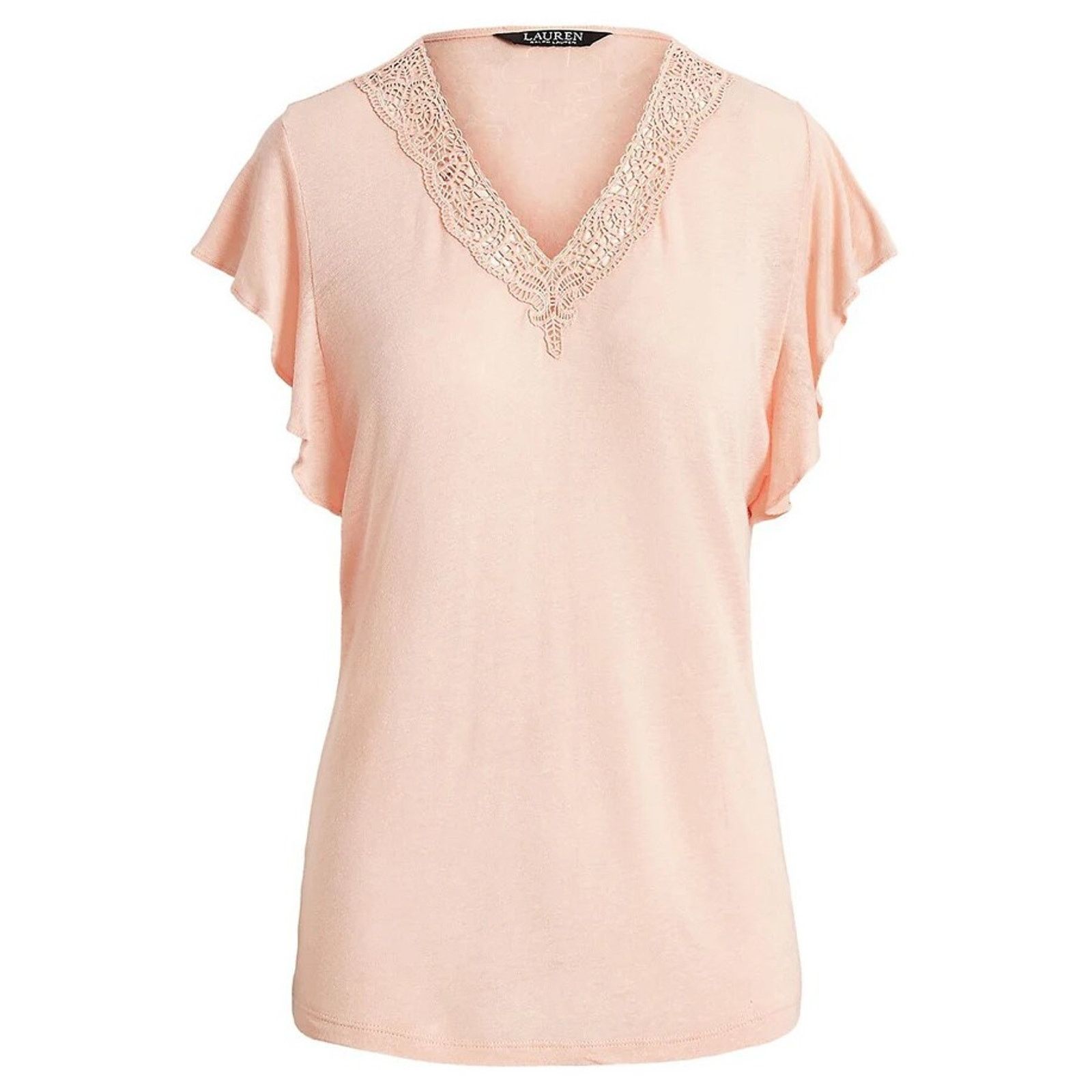 Ralph Lauren Ralph Lauren Women Pink Linen/Viscose Flutter T-Shirt XS Size XS / US 0-2 / IT 36-38 - 5 Thumbnail