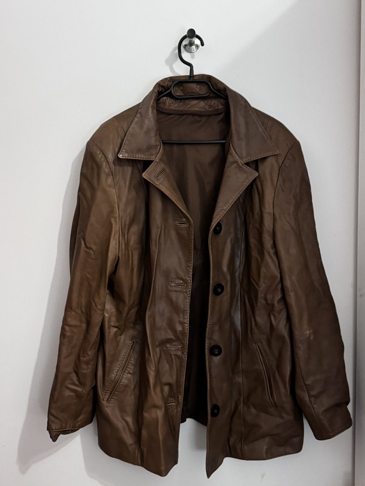 Other Vintage Brown Genuine Leather Jacket Oversized Blazer Style Size US L / EU 52-54 / 3 - 1 Thumbnail
