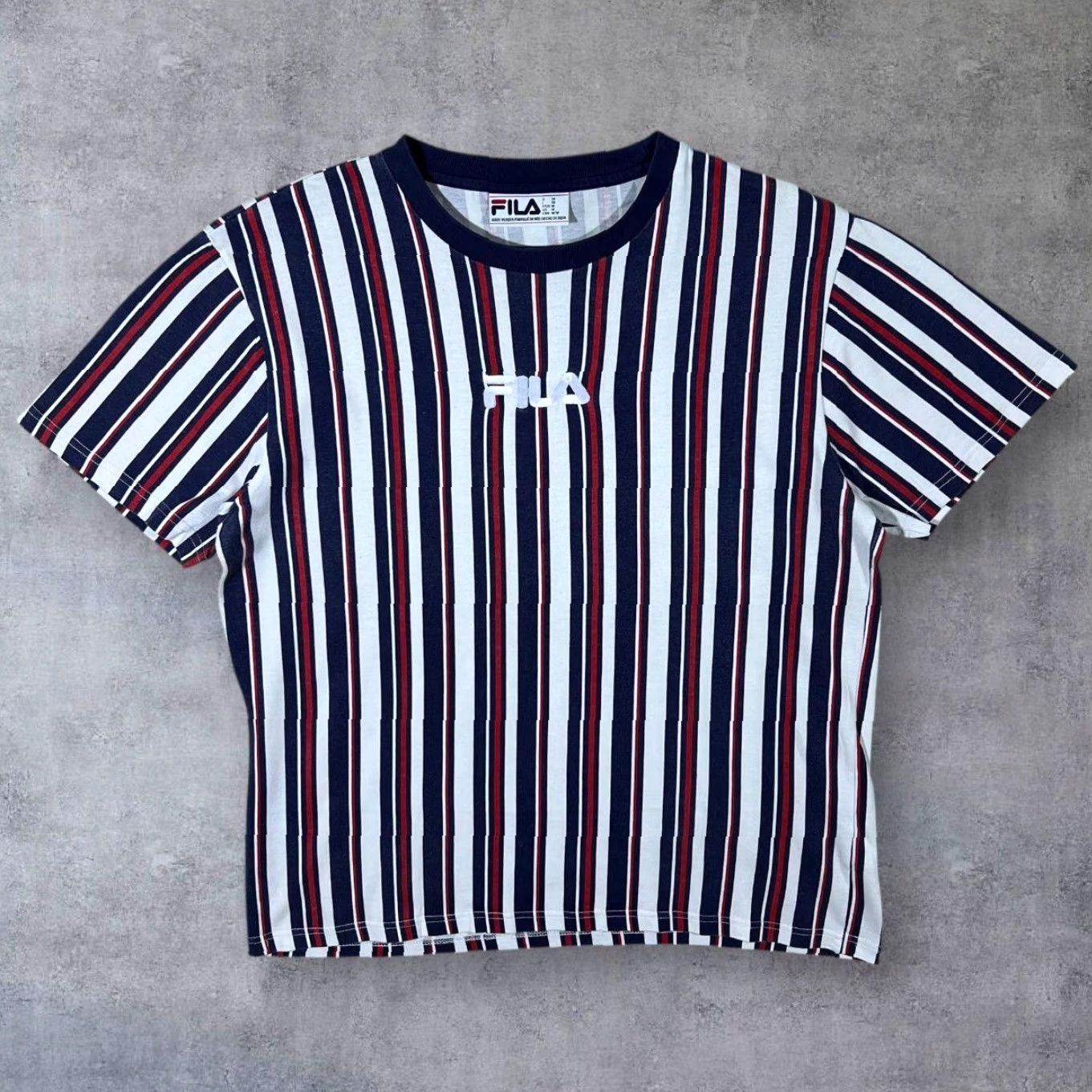 Fila FILA Embroidered Centre Logo Multi Striped Colour Block T-Shirt Medium Size US M / EU 48-50 / 2 - 2 Thumbnail