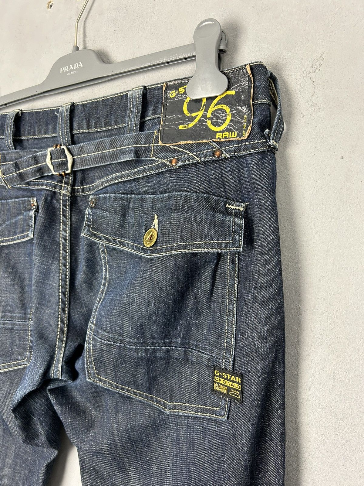 G-Star G-Star RAW 3301 96 Denim Jeans W31 L34 DarkWash Strap Detail Size US 31 - 5 Thumbnail