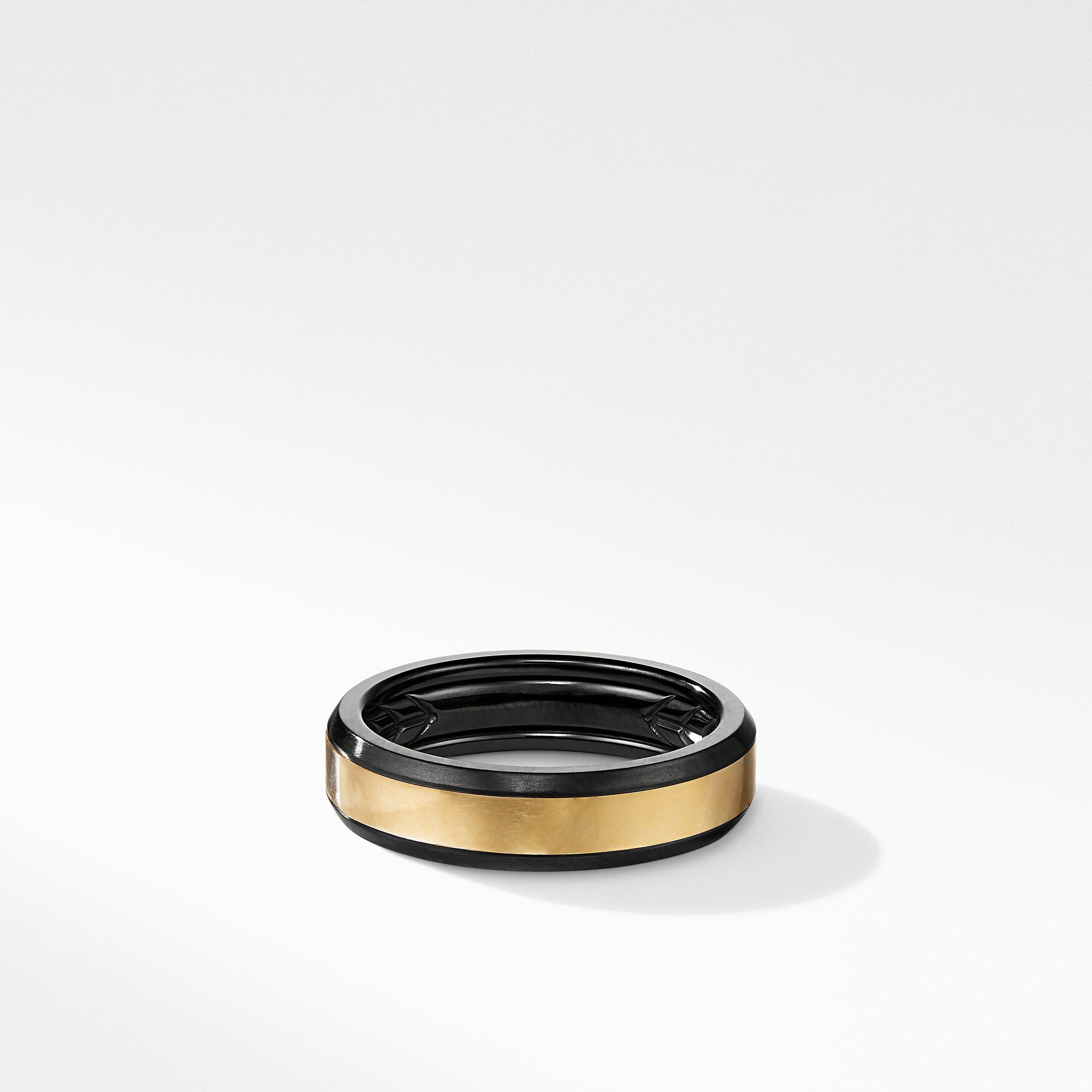 David Yurman o1w1db10325 Size:OS/ Beveled Band Ring in Black/Golden Size ONE SIZE - 1 Thumbnail