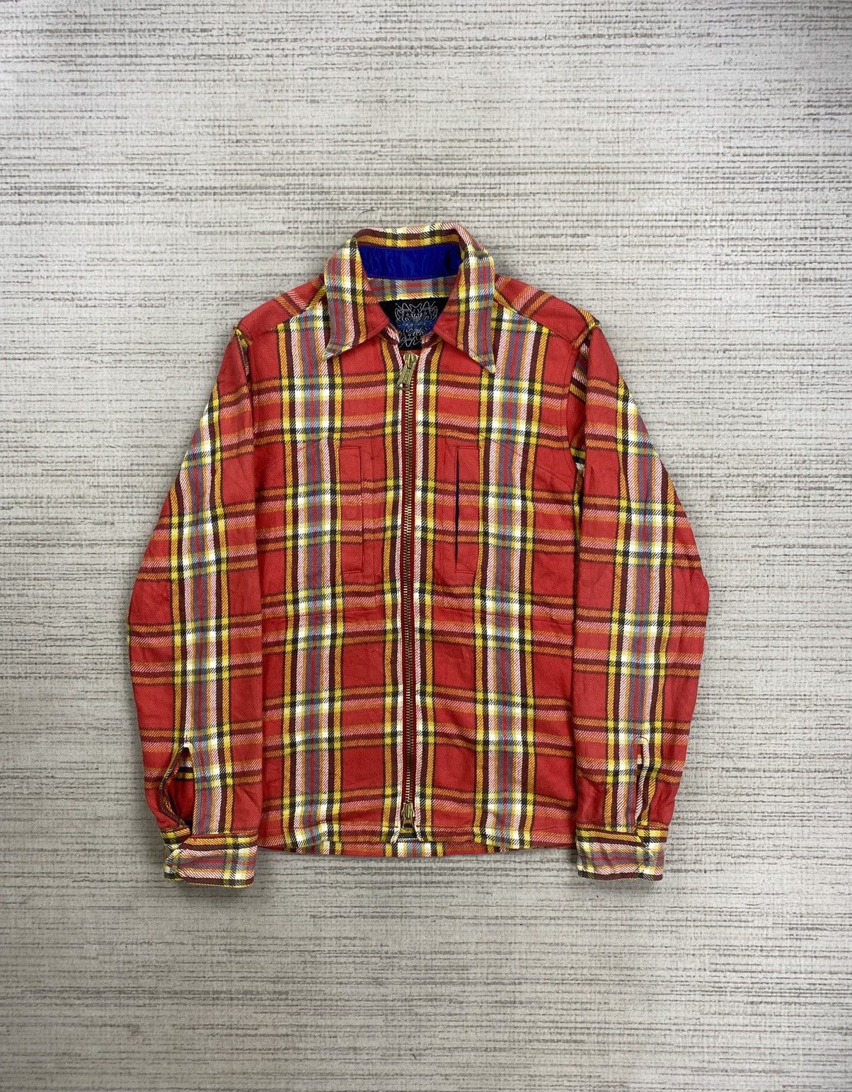 If Six Was Nine × Japanese Brand × Vintage Vintage Vel Vet Blue Red Checked Flannel Jacket Size US M / EU 48-50 / 2 - 1 Thumbnail