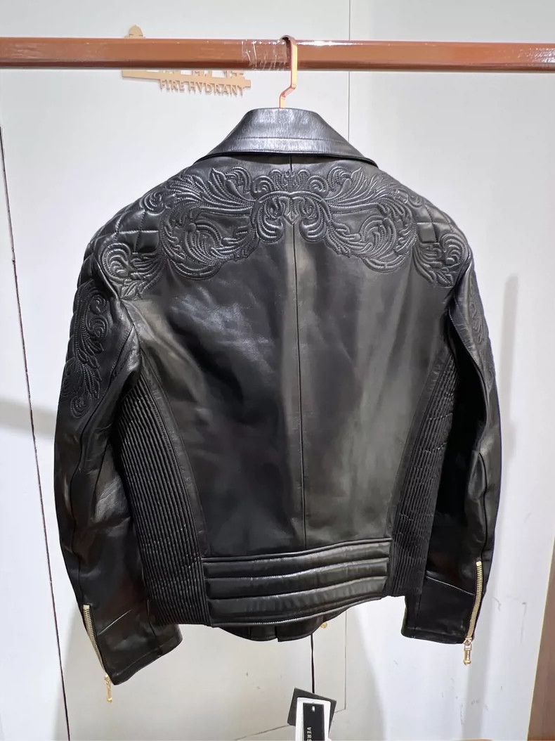 Versace Versace Men's black leather jacket Size US S / EU 44-46 / 1 - 2 Thumbnail
