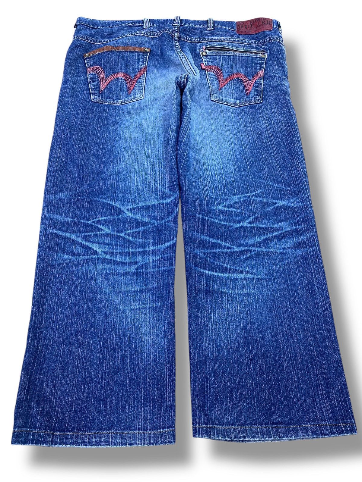 Edwin Edwin Faded Wash Whiskered Style Straight Leg Jeans Size US 42 / EU 58 - 3 Thumbnail