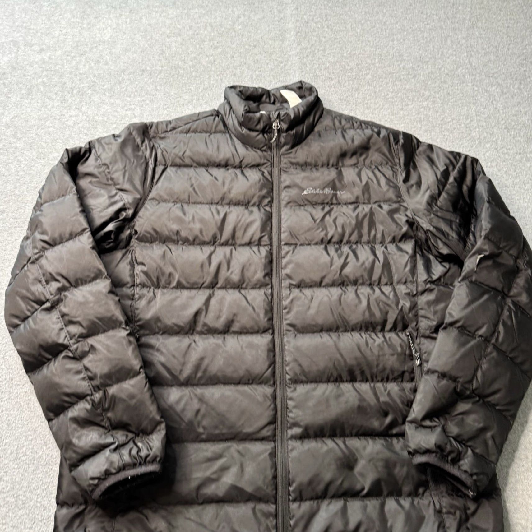 Eddie Bauer Jacket Mens L Black EB650 Goose Down Puffer Outdoors 